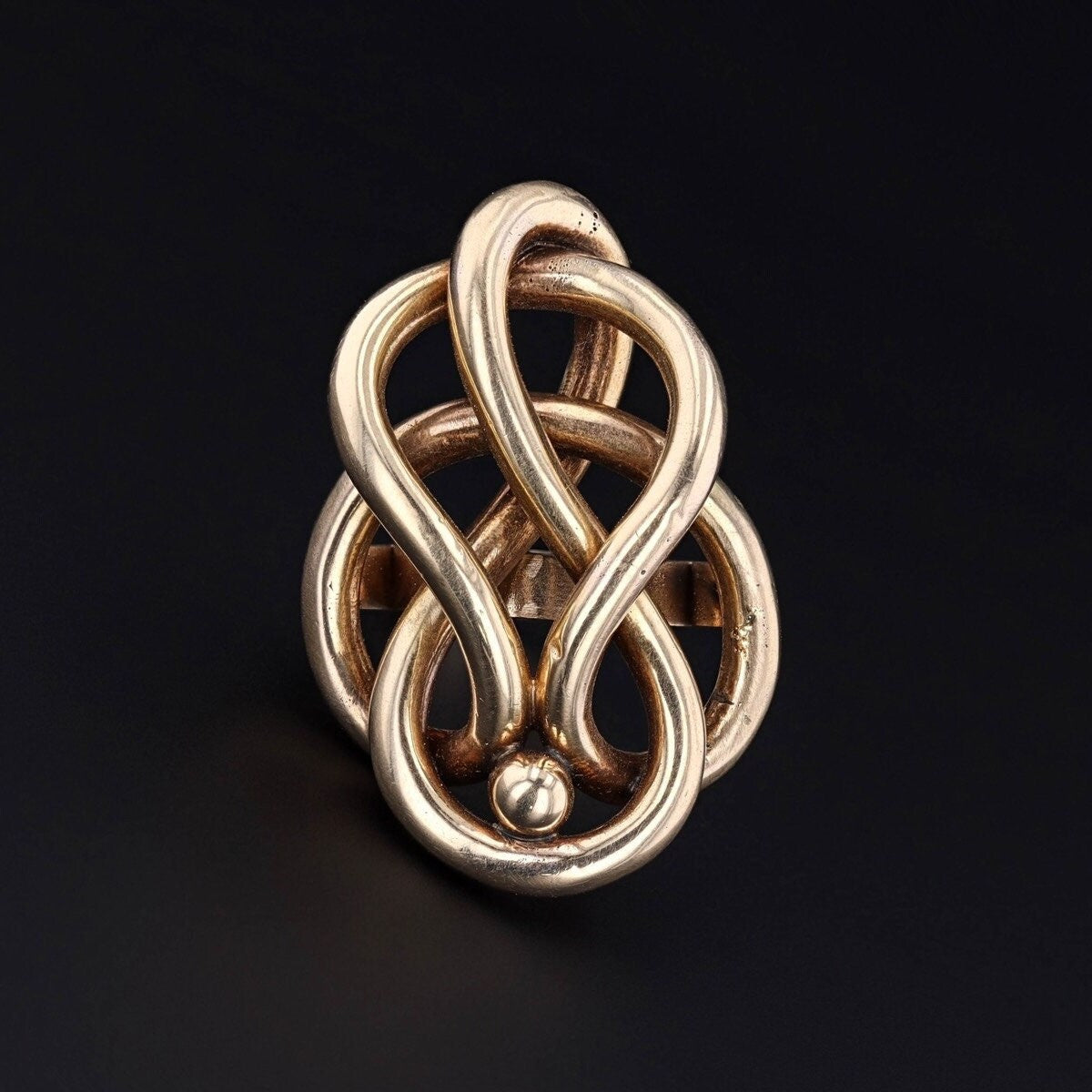 Antique Love Knot Conversion Statement Ring of 14k Gold