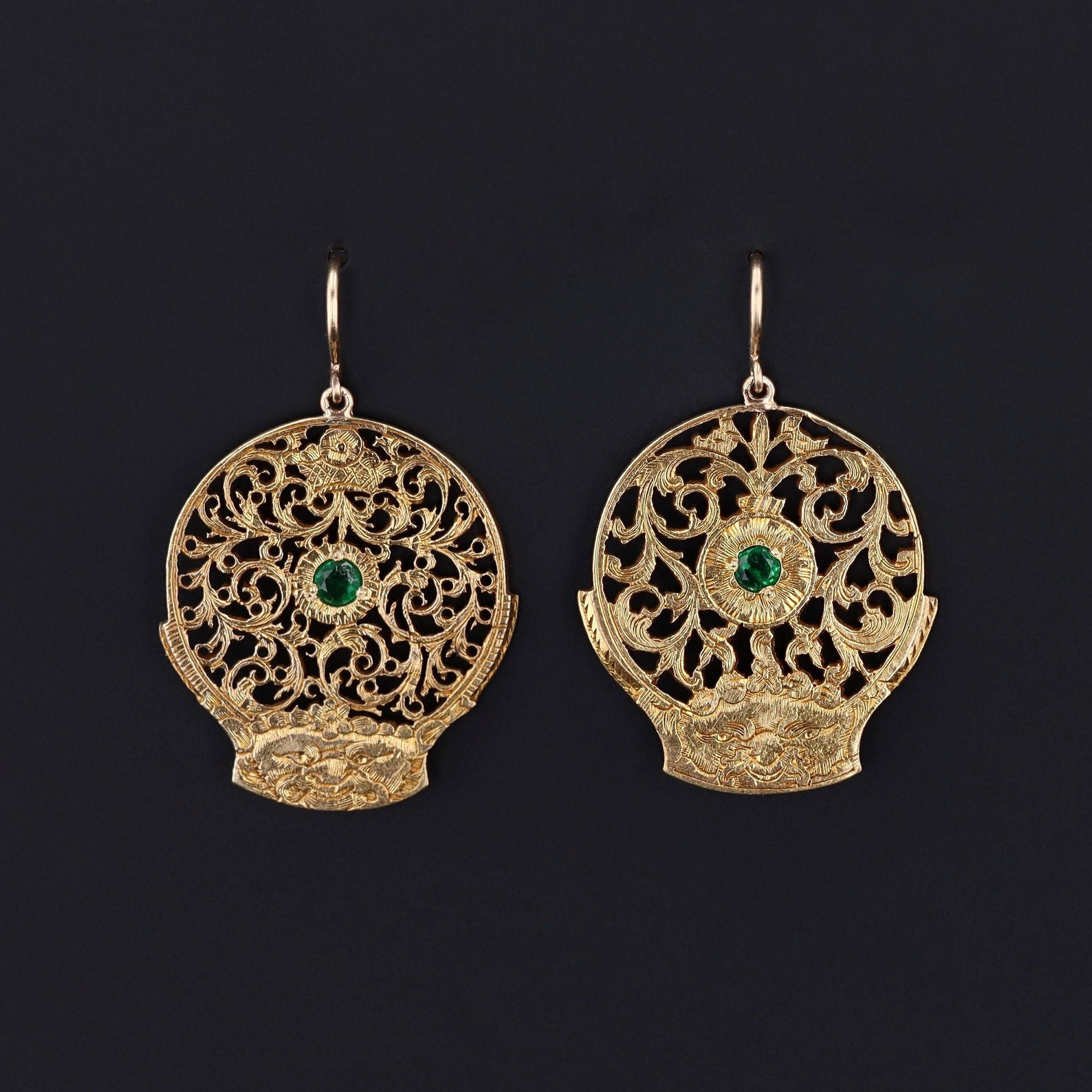 Antique Watch Cock Conversion Earrings
