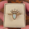 Antique Opal and Diamond Heart Conversion Ring of 14k Gold