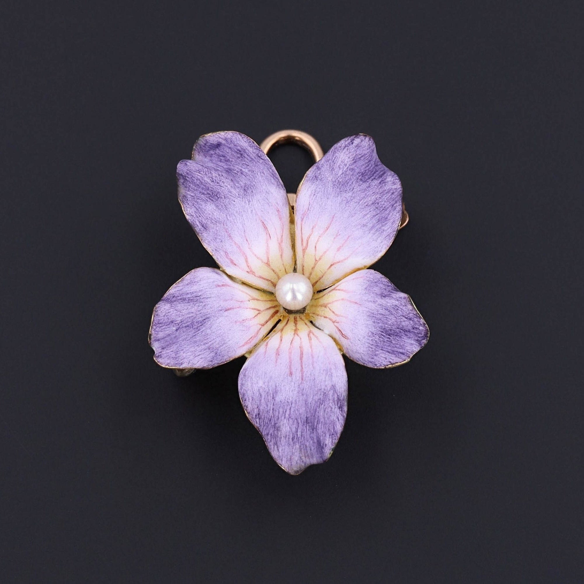 Violet Flower Brooch | Antique Flower Brooch 