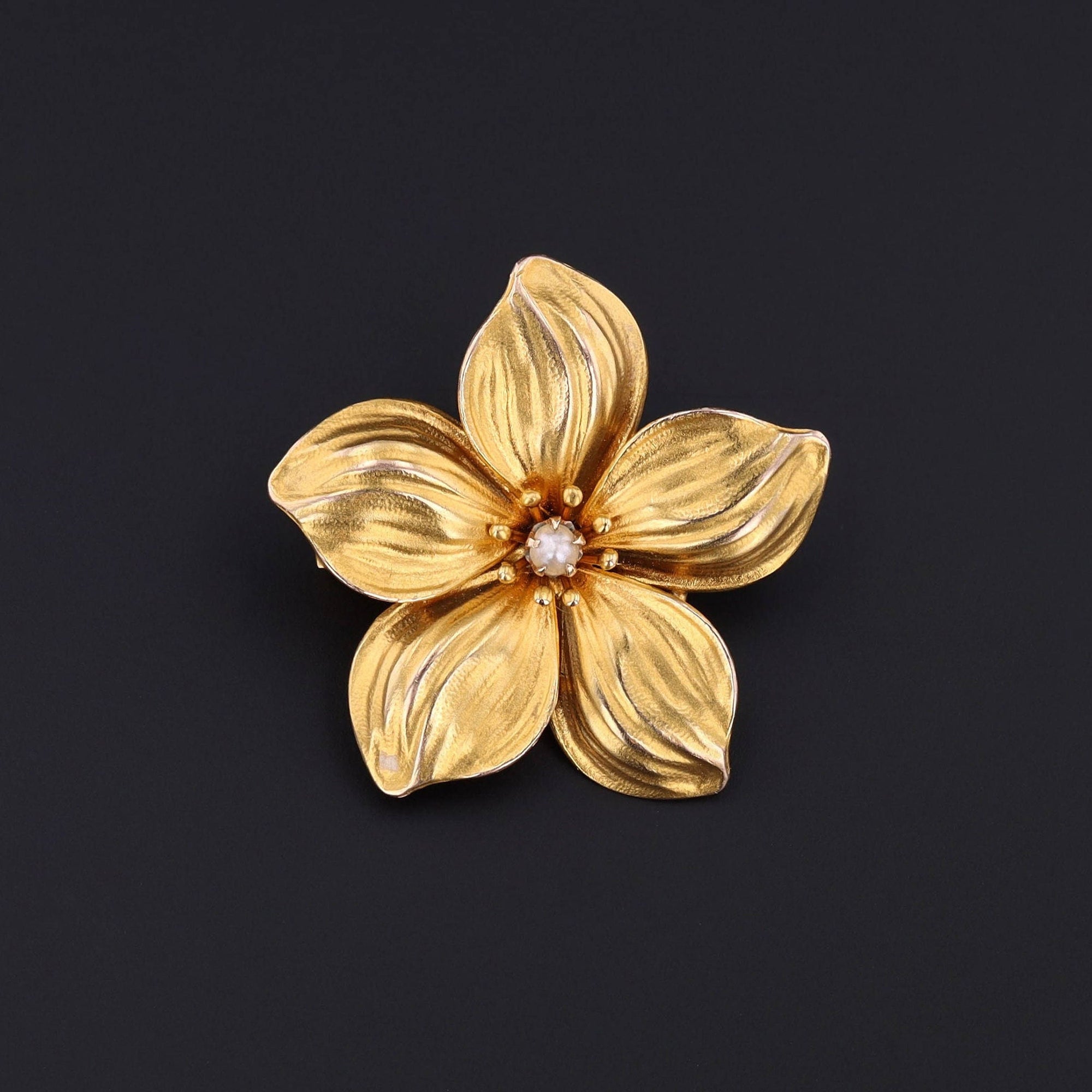 Gold Flower Brooch | Flower Pin 