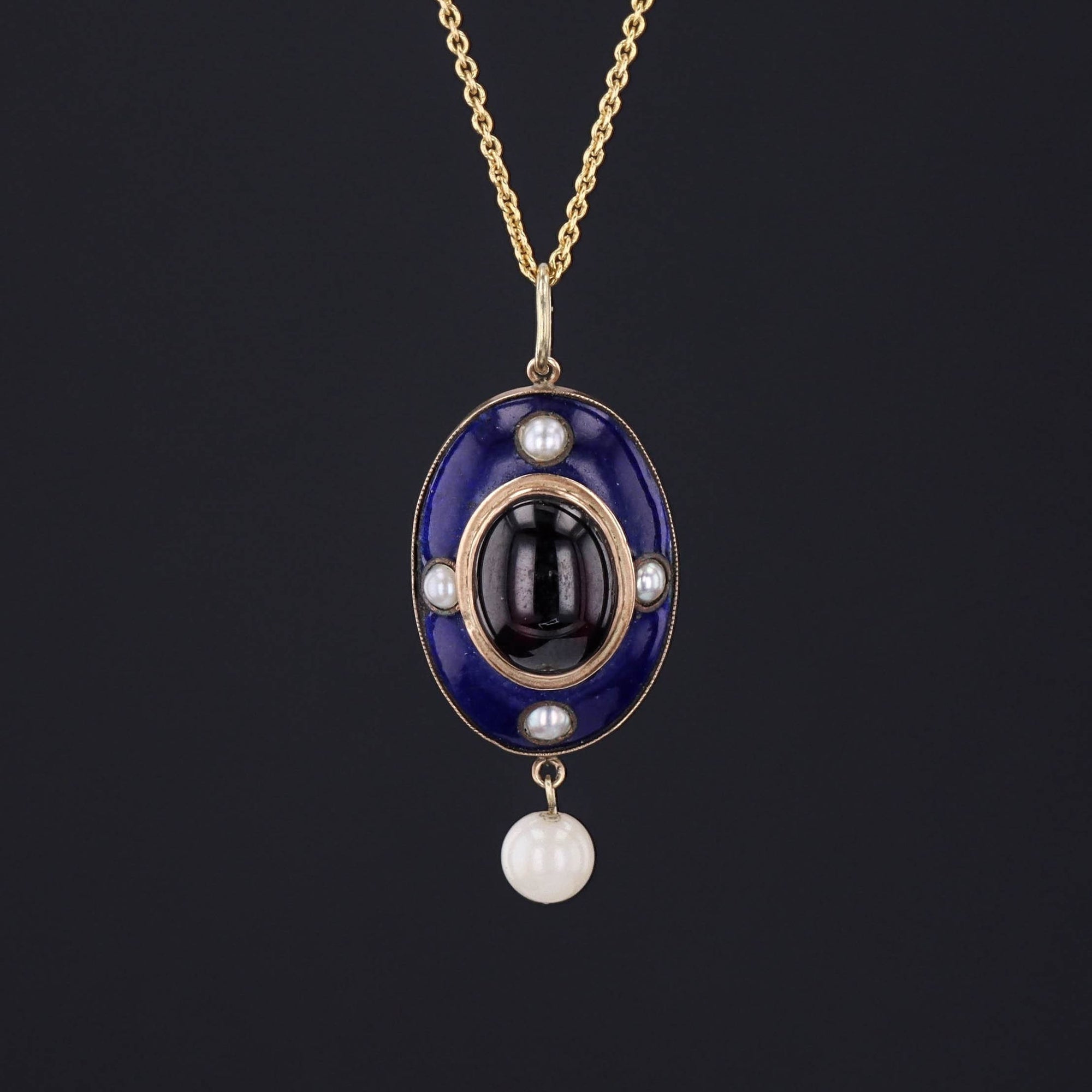 Garnet Pendant | Antique Necklace 