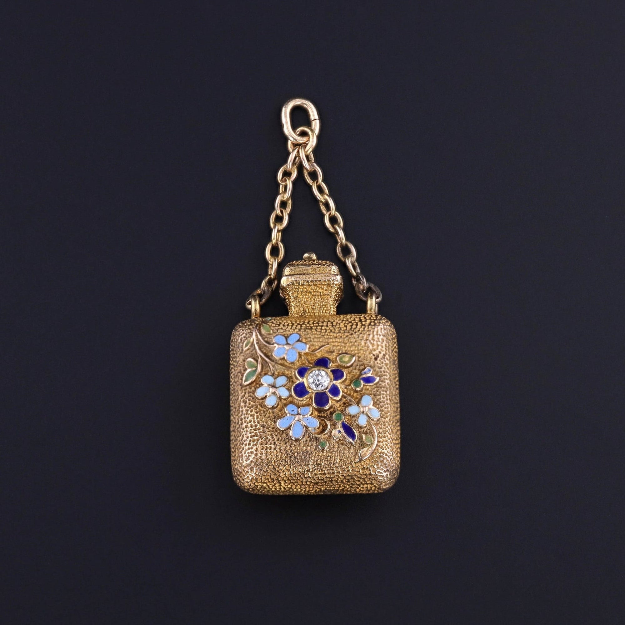 Antique Perfume Bottle Charm of 18k Gold