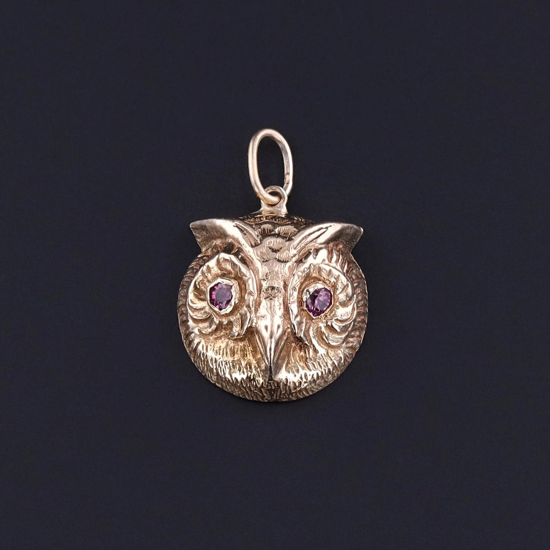 Antique Owl Charm of 14k Gold