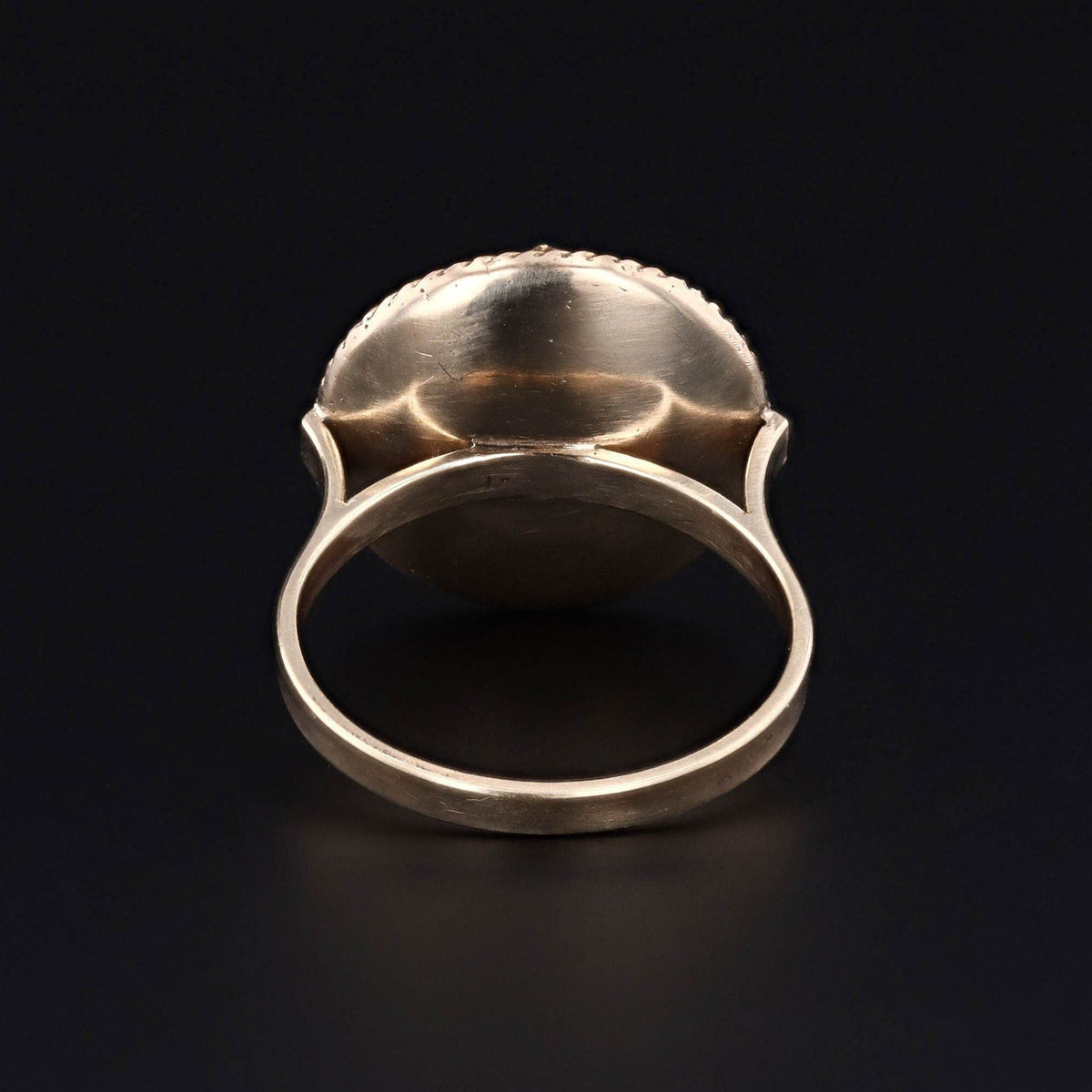 14k Gold Turquoise and Diamond Ring Created from an Antique Button - Trademark Antiques