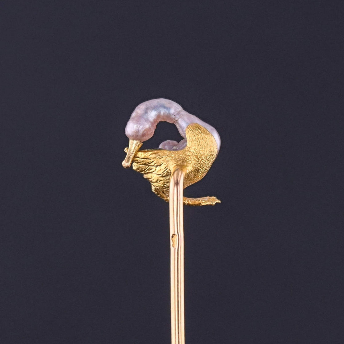 Antique Goose Stickpin of 18k Gold
