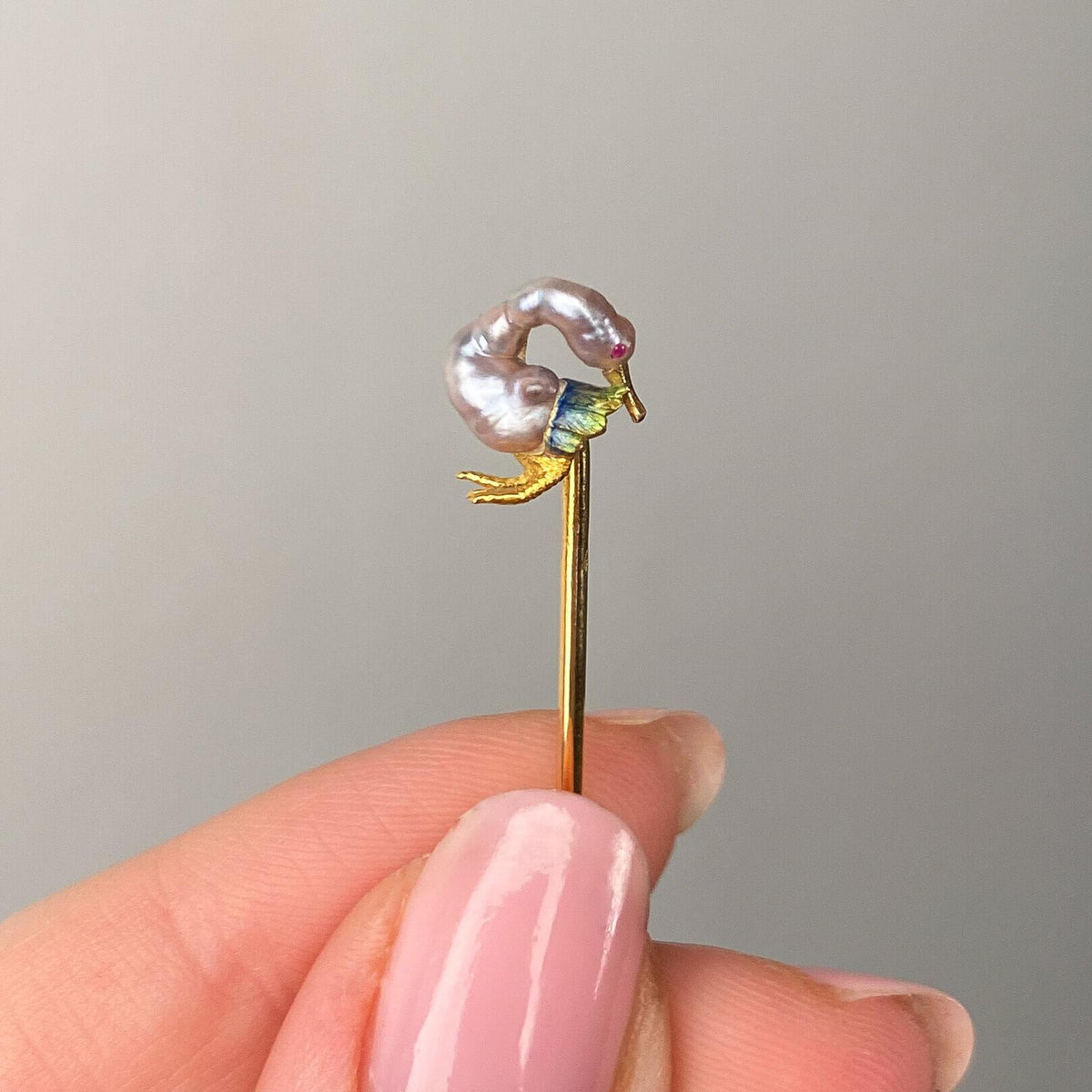 Antique Goose Stickpin of 18k Gold