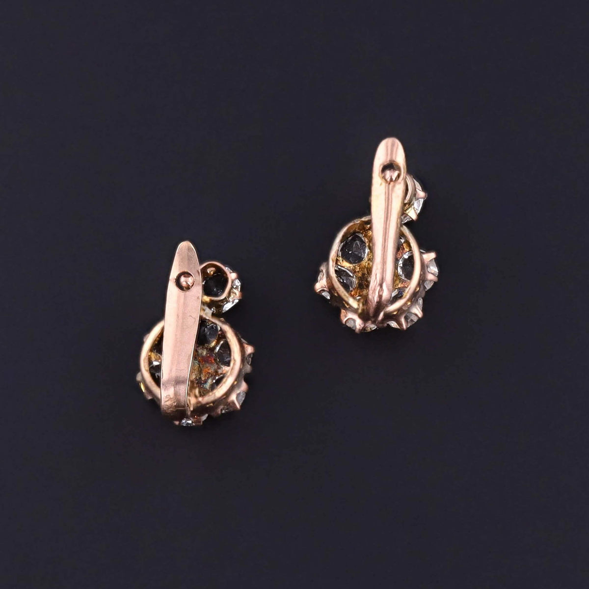 Antique Pearl and Paste Earrings of 12k Gold