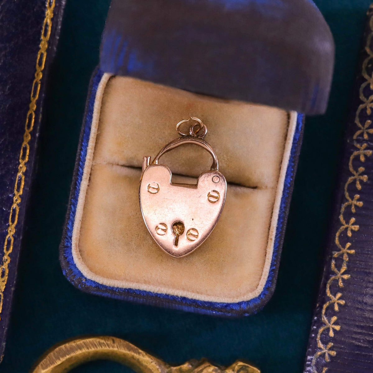 Victorian Heart Padlock Pendant of 9k Gold