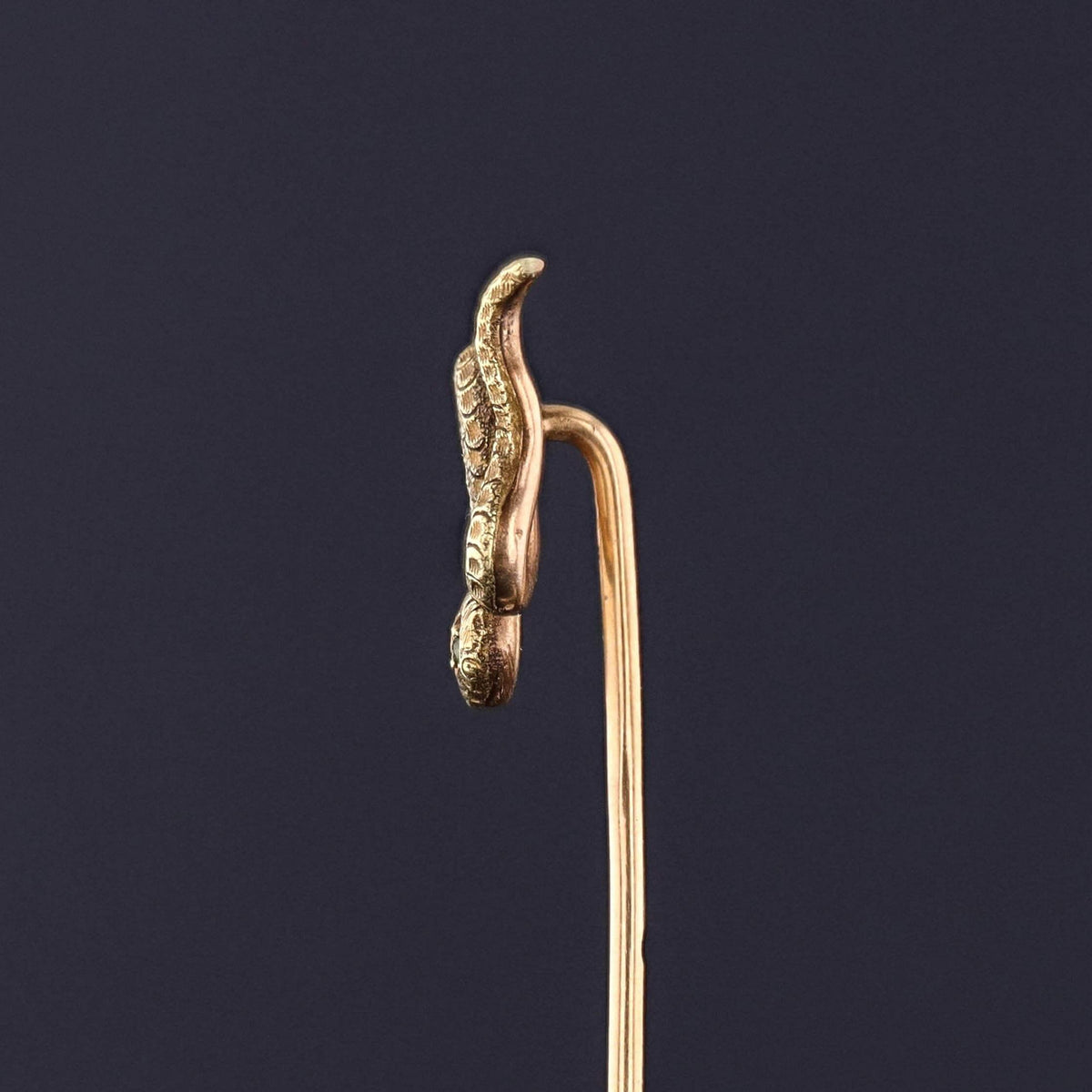 Victorian Snake Stickpin of 14k and 17k Gold