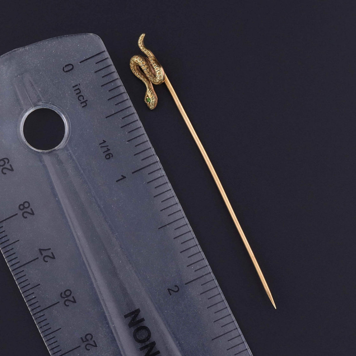 Victorian Snake Stickpin of 14k and 17k Gold
