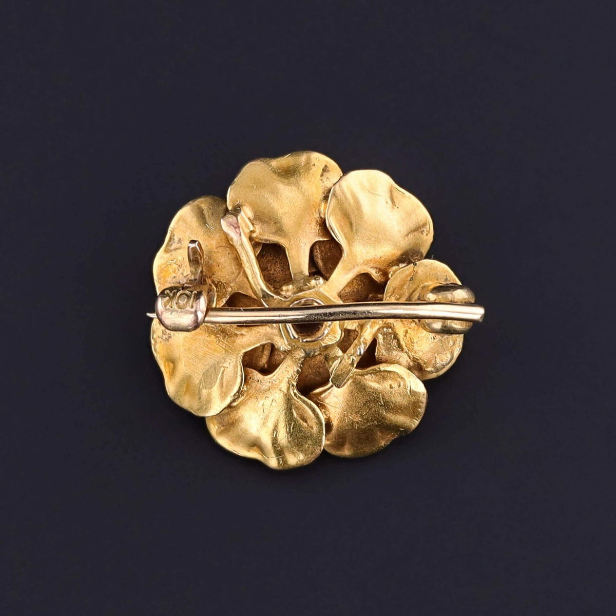 Antique Rose Pin of 14k Gold