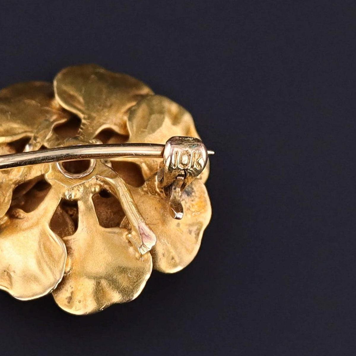 Antique Rose Pin of 14k Gold