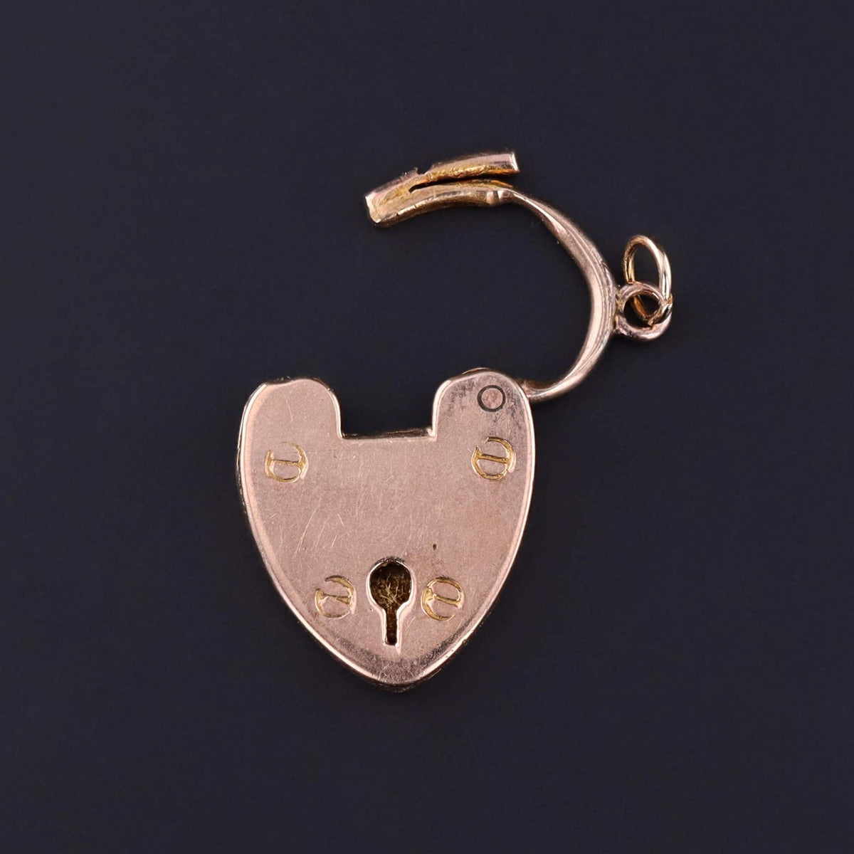Victorian Heart Padlock Pendant of 9k Gold