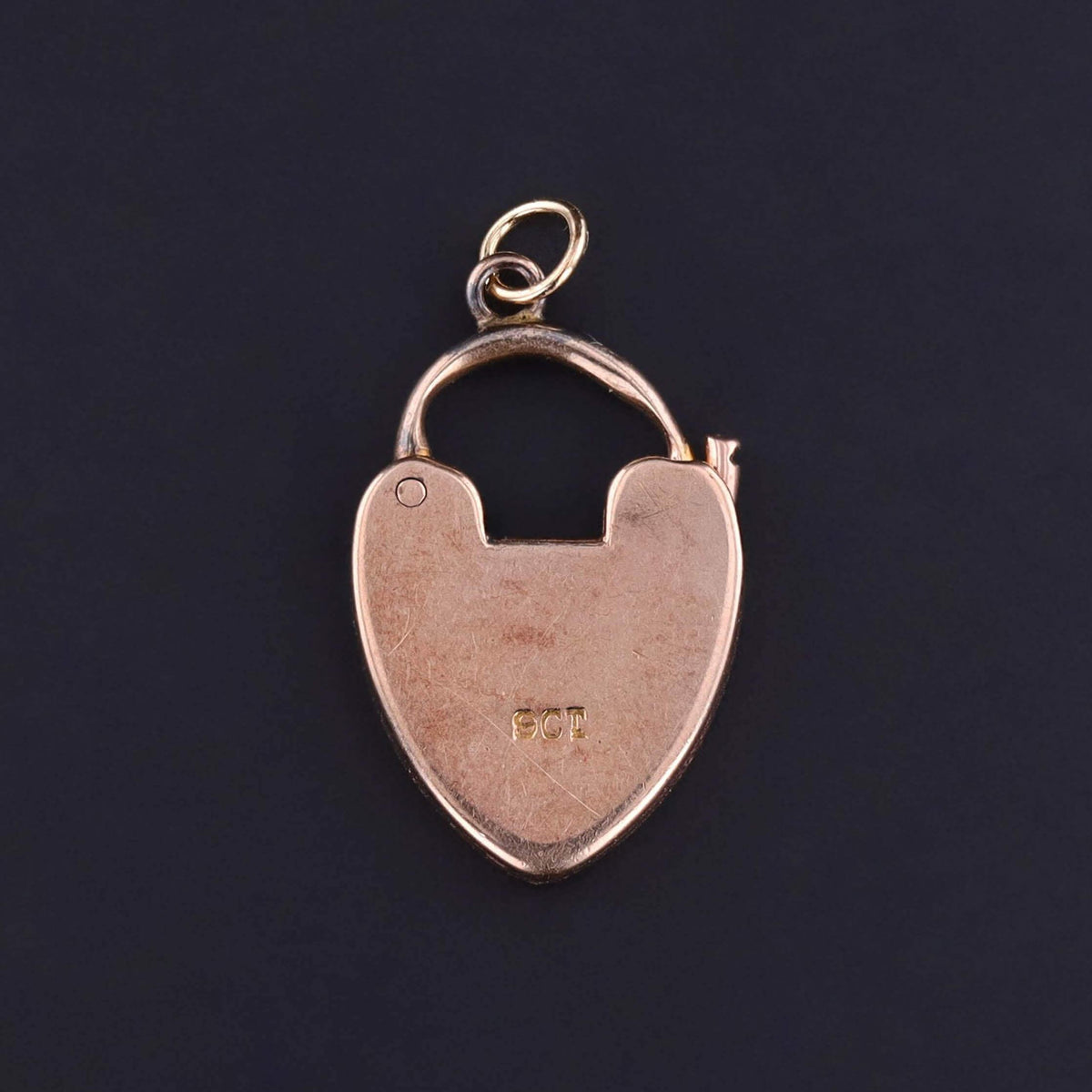 Victorian Heart Padlock Pendant of 9k Gold