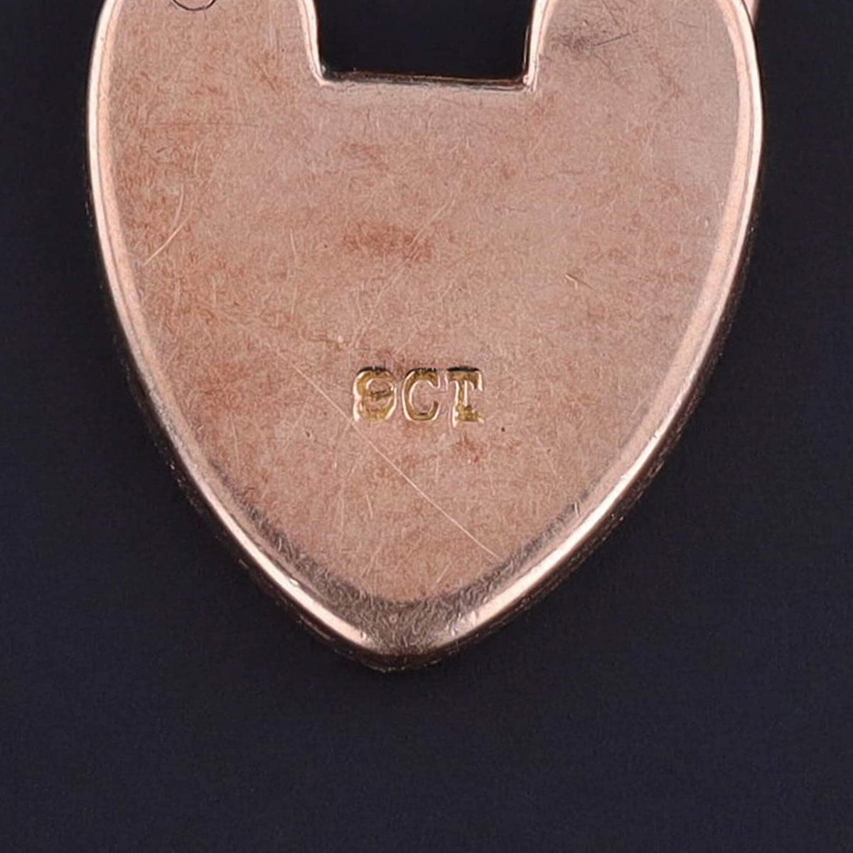 Victorian Heart Padlock Pendant of 9k Gold