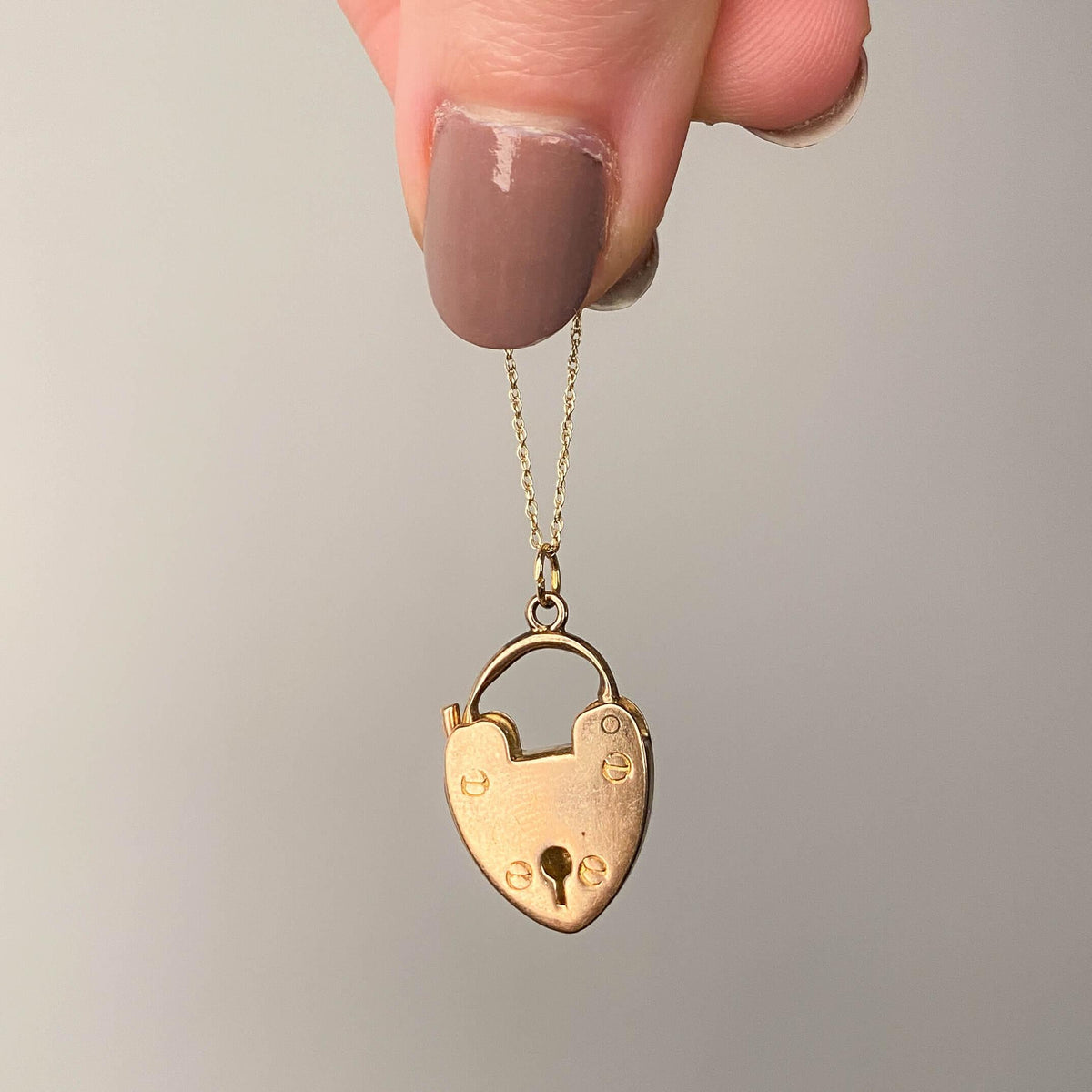 Victorian Heart Padlock Pendant of 9k Gold
