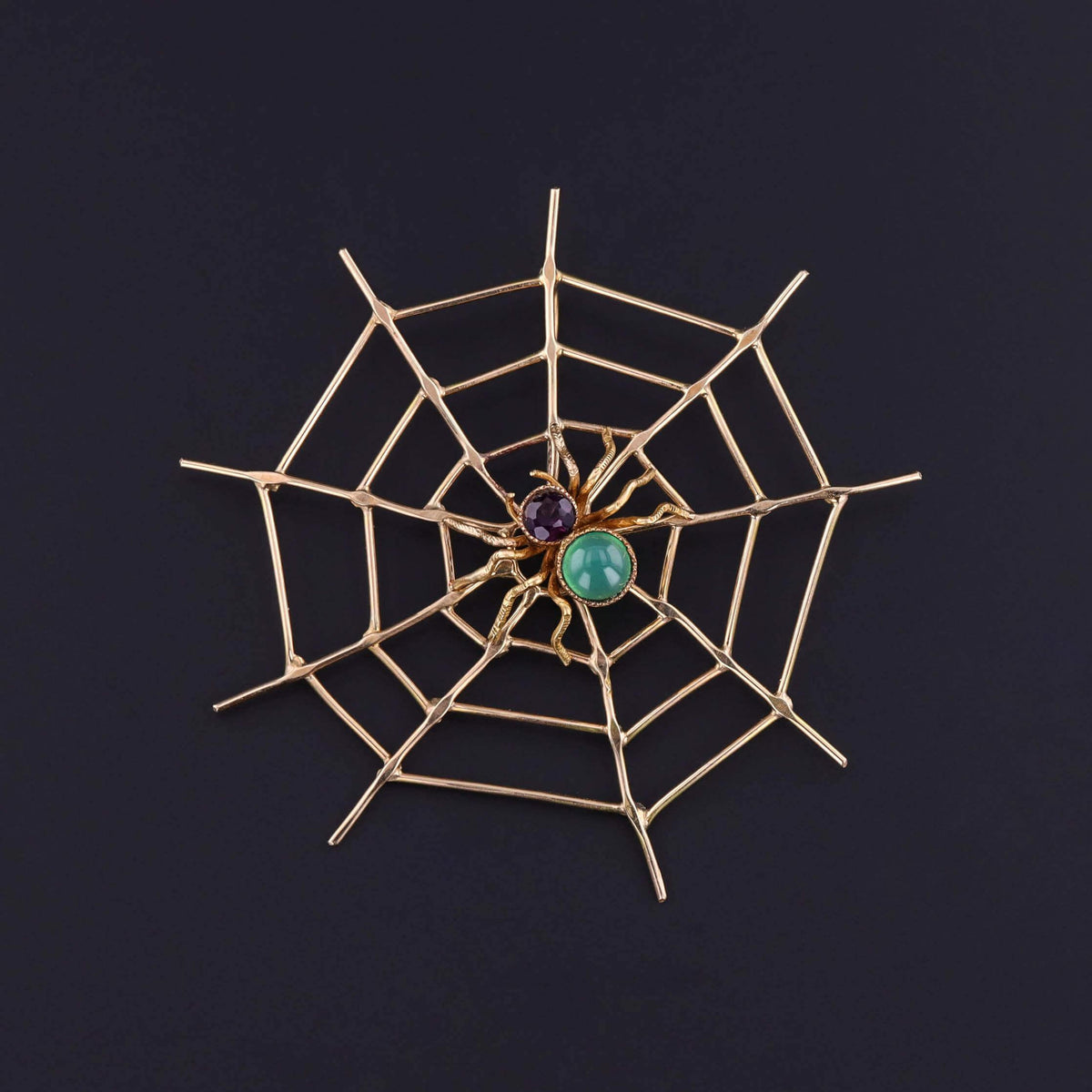 Antique Spiderweb Pendant of 18k and 14k Gold
