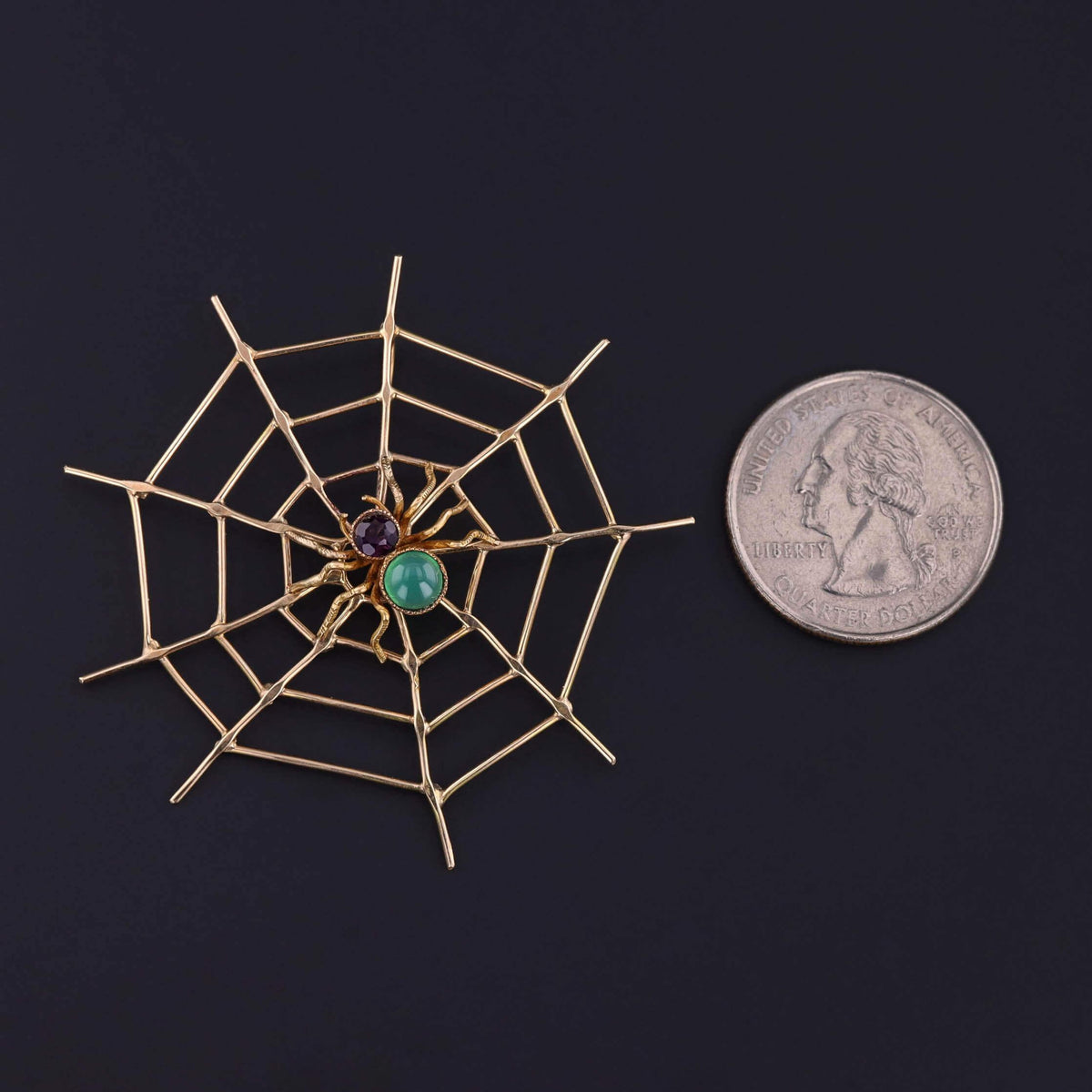 Antique Spiderweb Pendant of 18k and 14k Gold