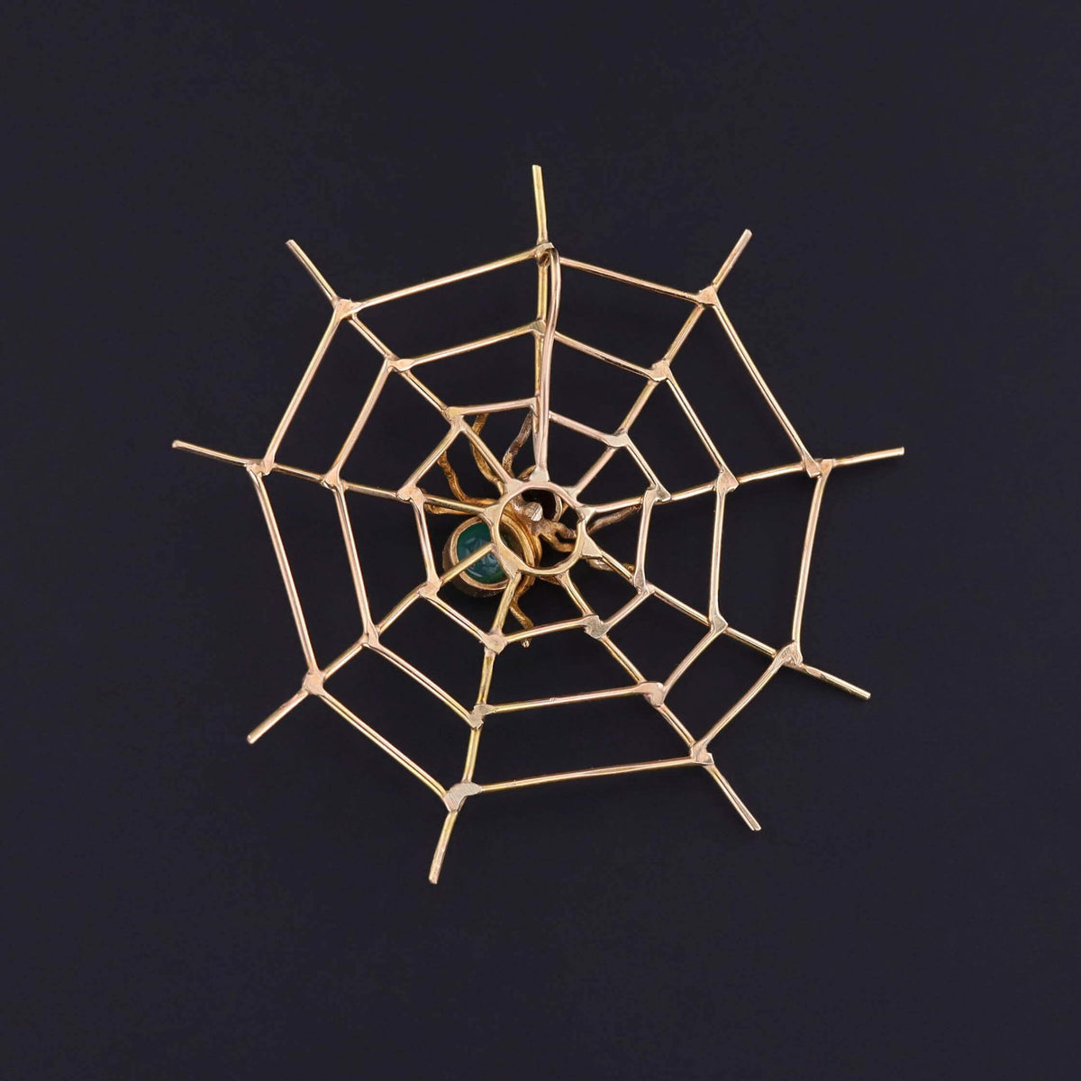 Antique Spiderweb Pendant of 18k and 14k Gold