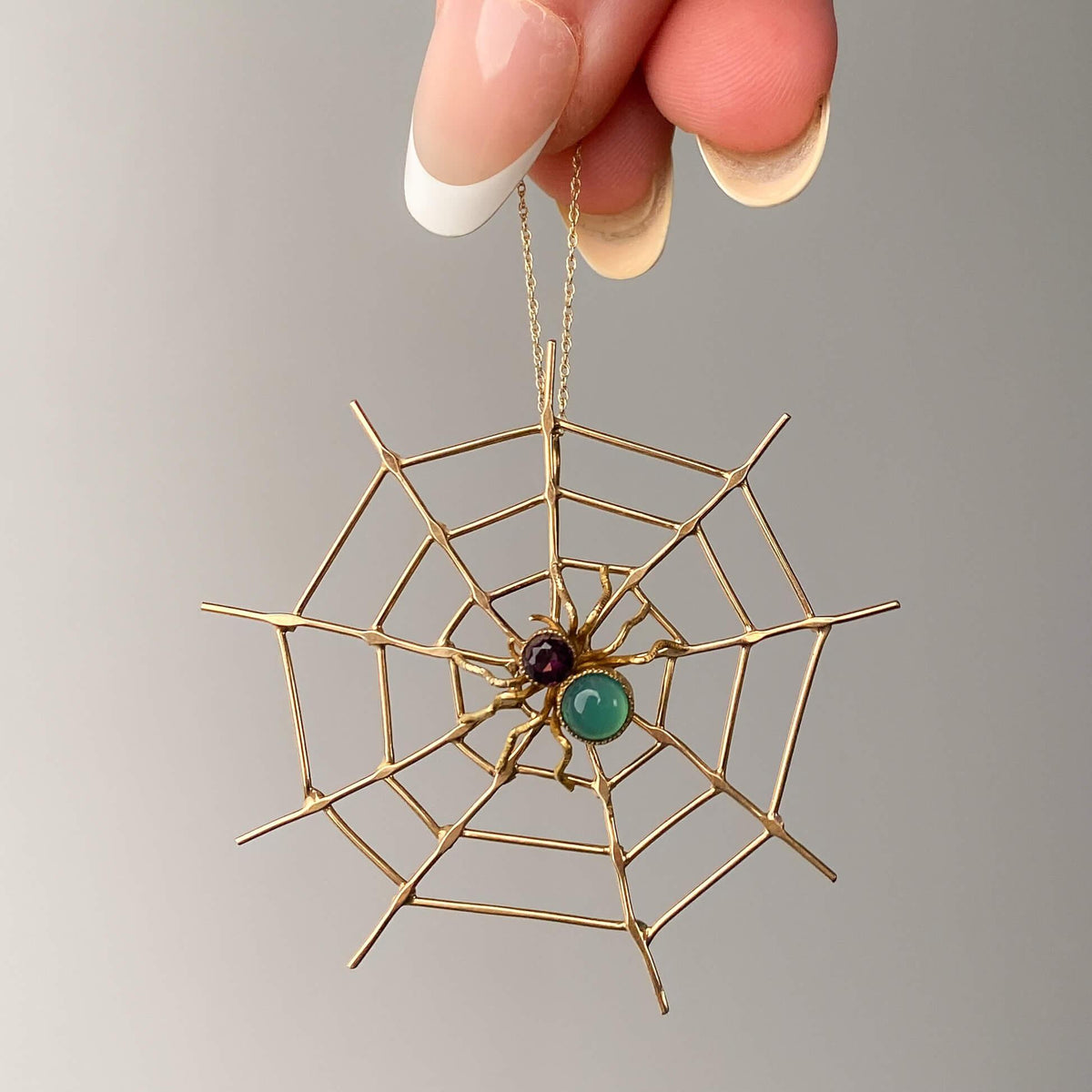 Antique Spiderweb Pendant of 18k and 14k Gold