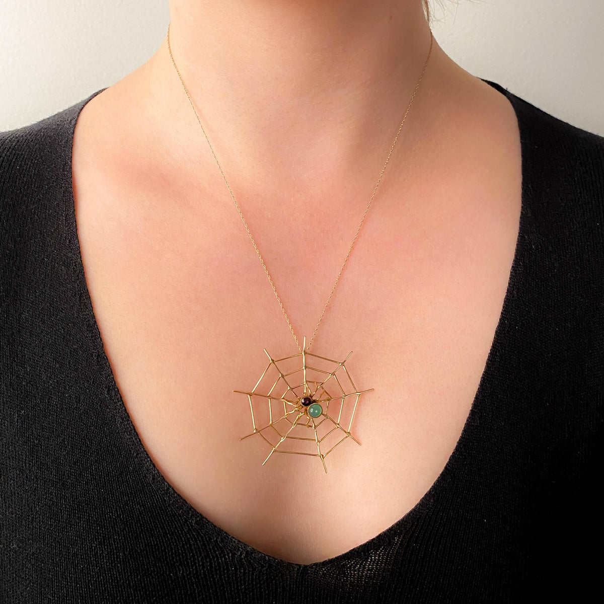 Antique Spiderweb Pendant of 18k and 14k Gold
