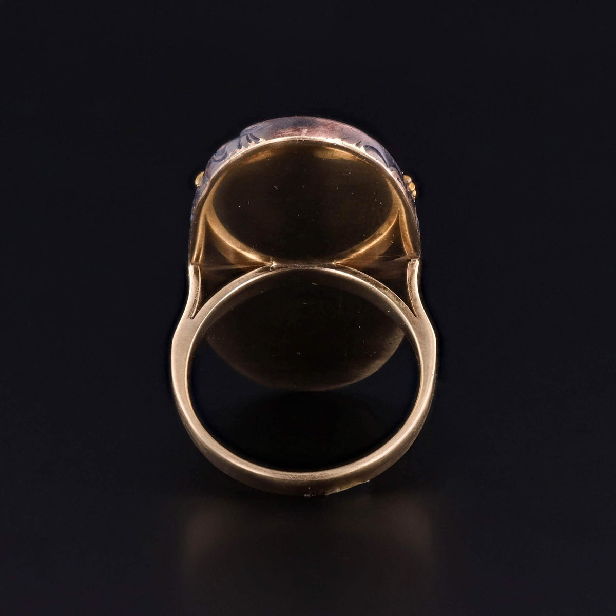 Antique Shakudo Dragon Ring of 10k and 14k Gold