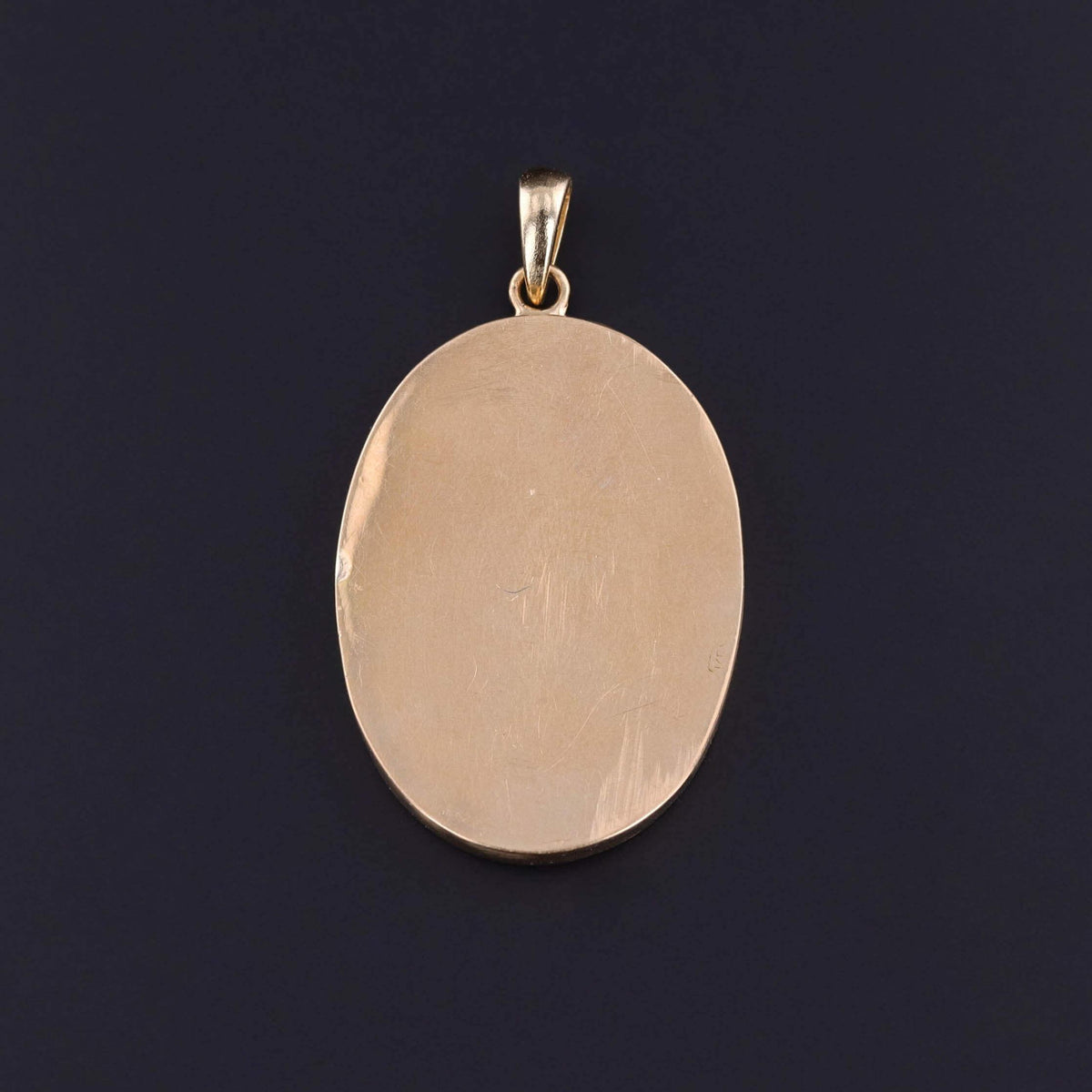 Antique Enamel Woman Pendant of 14k Gold