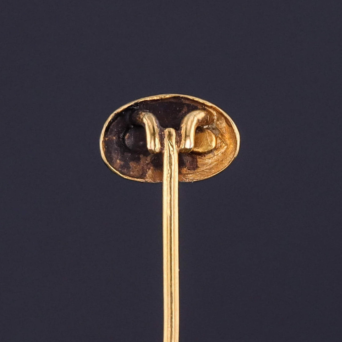 Victorian Enamel Masquerade Stickpin of 18k Gold
