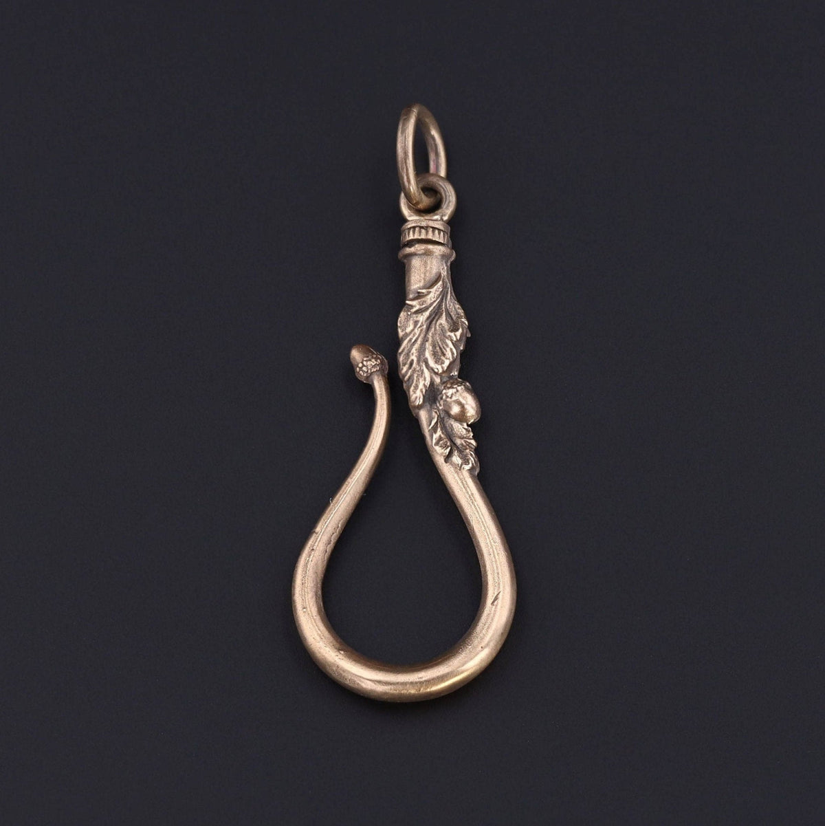 Acorn Antique Reproduction Charm Holder of 14k Gold - Trademark Antiques