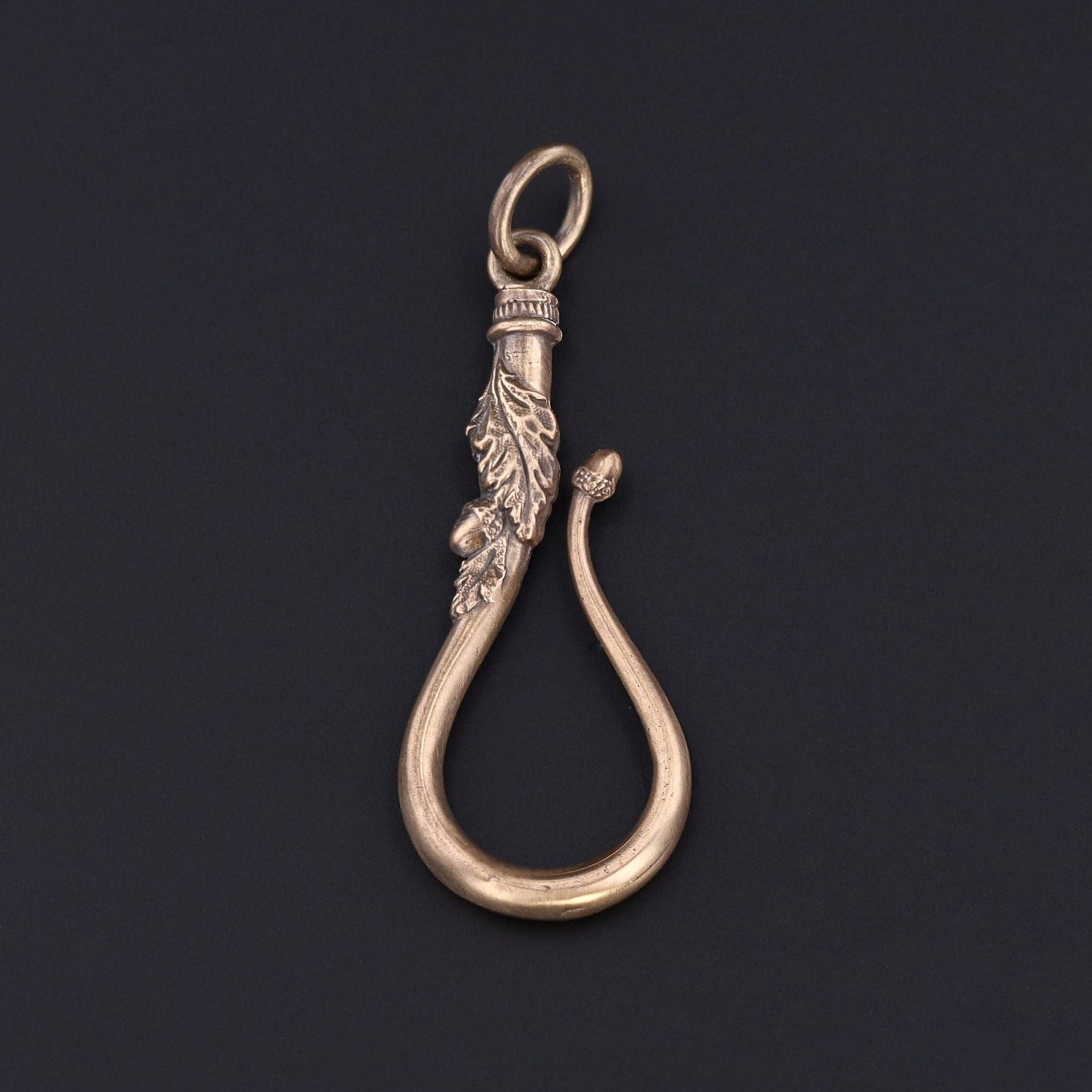 Acorn Antique Reproduction Charm Holder of 14k Gold - Trademark Antiques