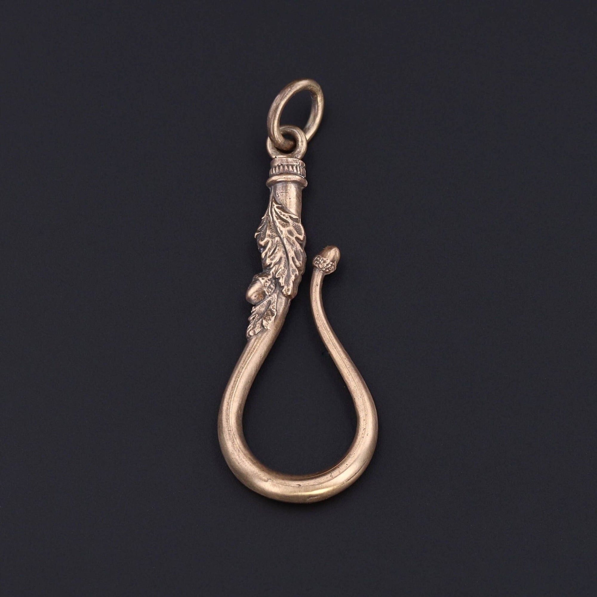 Acorn Antique Reproduction Charm Holder of 14k Gold - Trademark Antiques