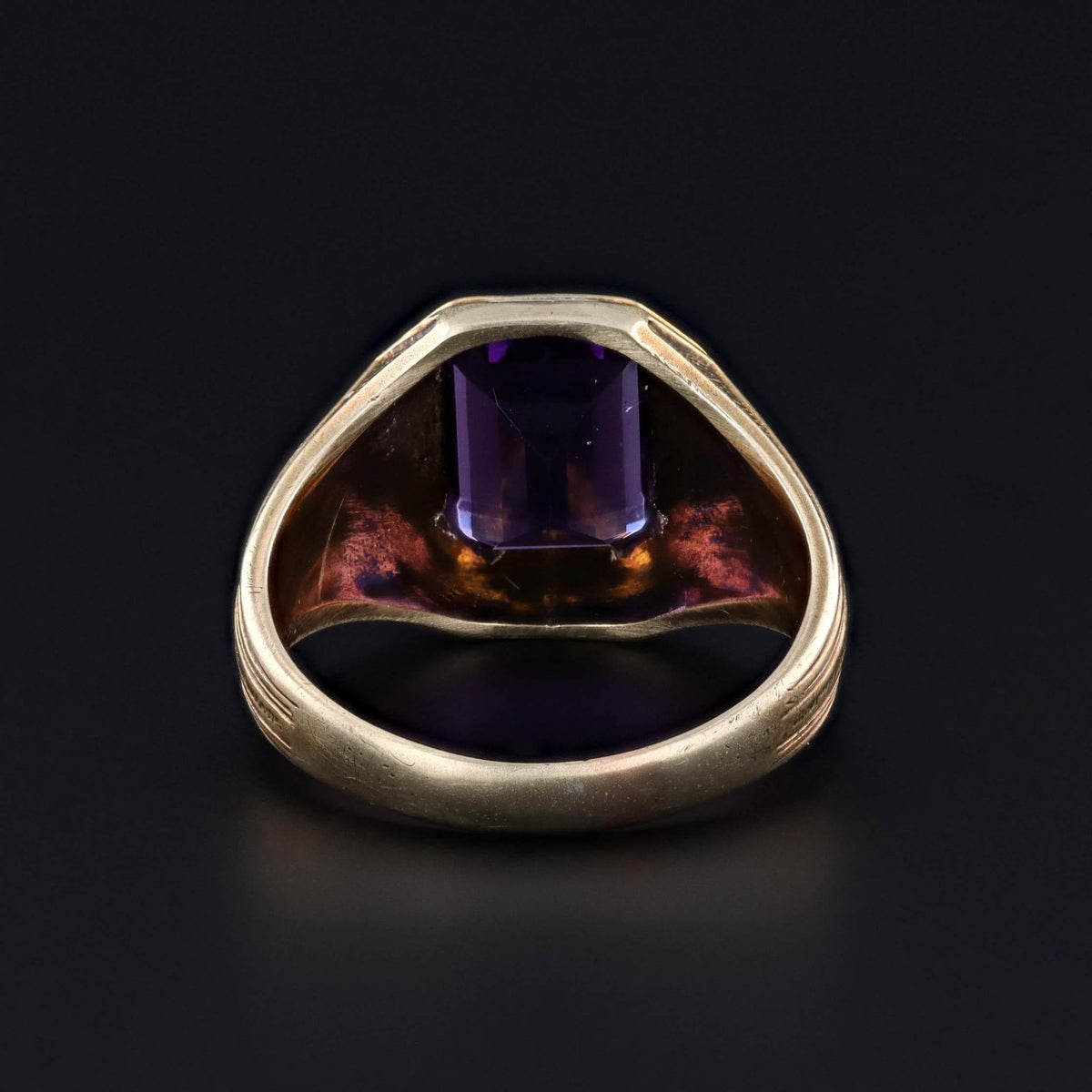 Amethyst Green Man Ring of 14k Gold - Trademark Antiques