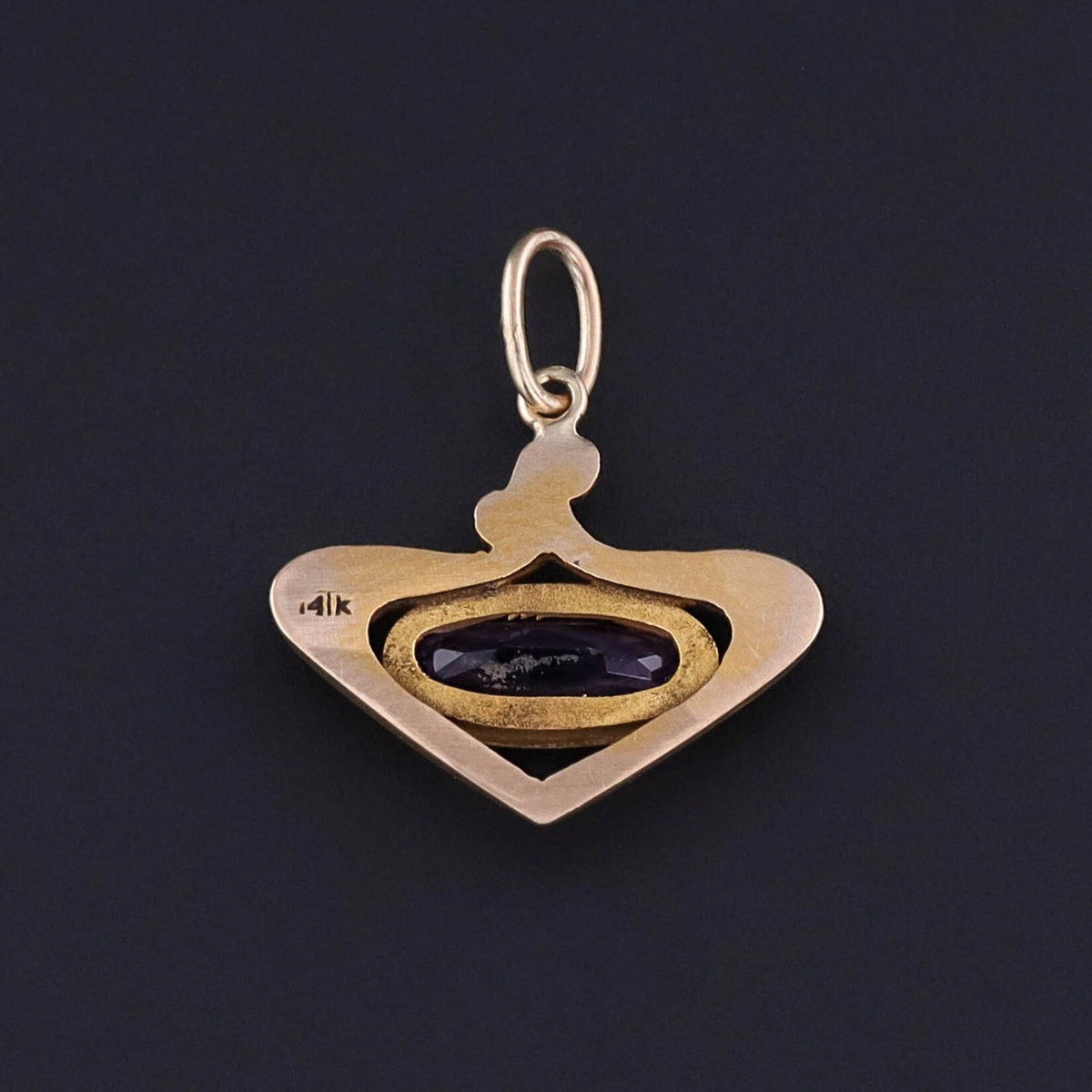 Anitque Amethyst Charm of 14k Gold - Trademark Antiques