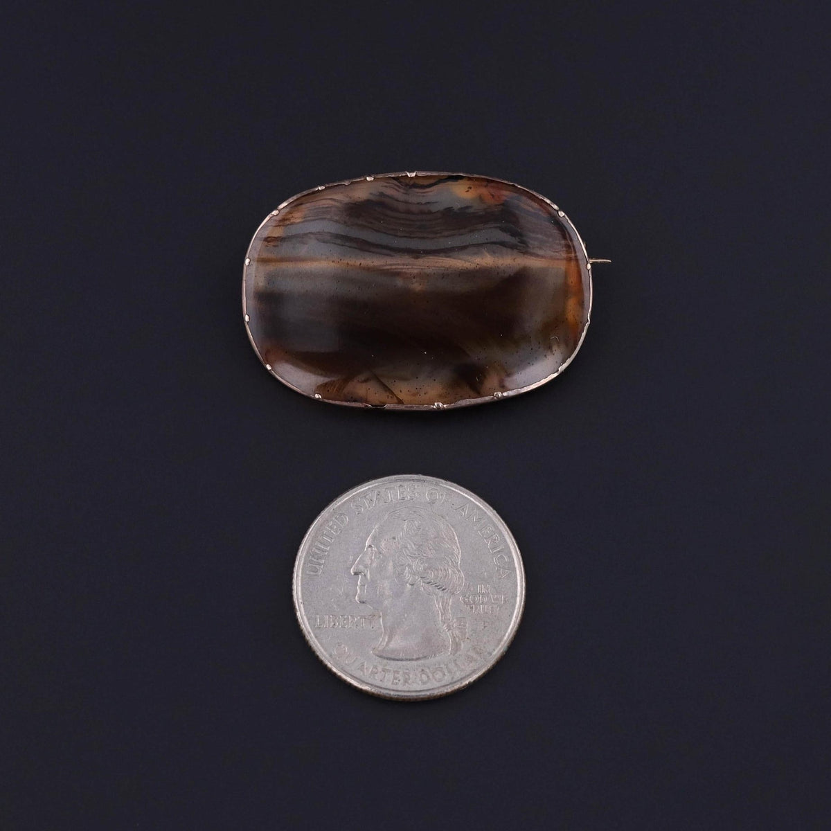 Antique Agate Brooch of 8ct Gold - Trademark Antiques