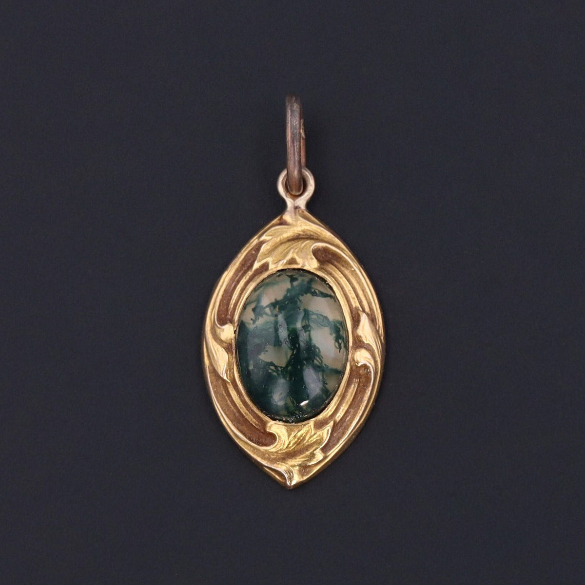 Antique Agate Conversion Charm of 14k Gold - Trademark Antiques
