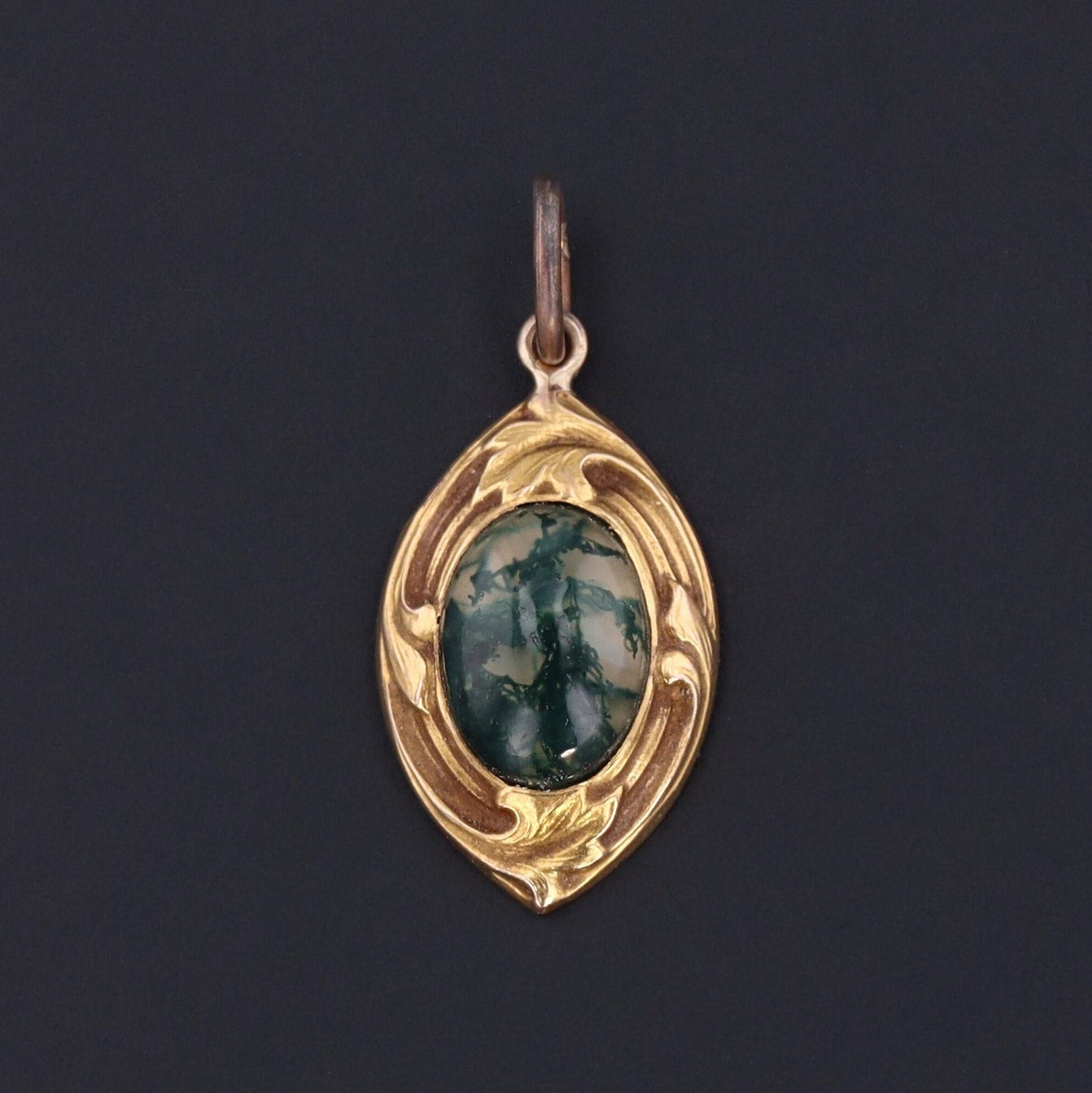 Antique Agate Conversion Charm of 14k Gold - Trademark Antiques
