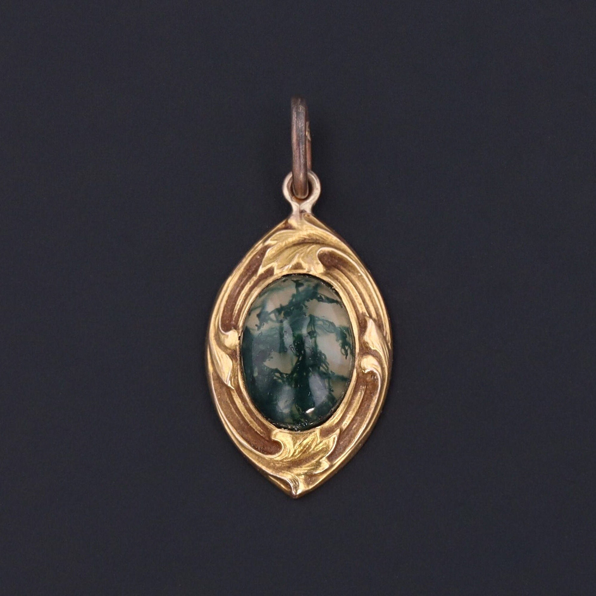 Antique Agate Conversion Charm of 14k Gold - Trademark Antiques