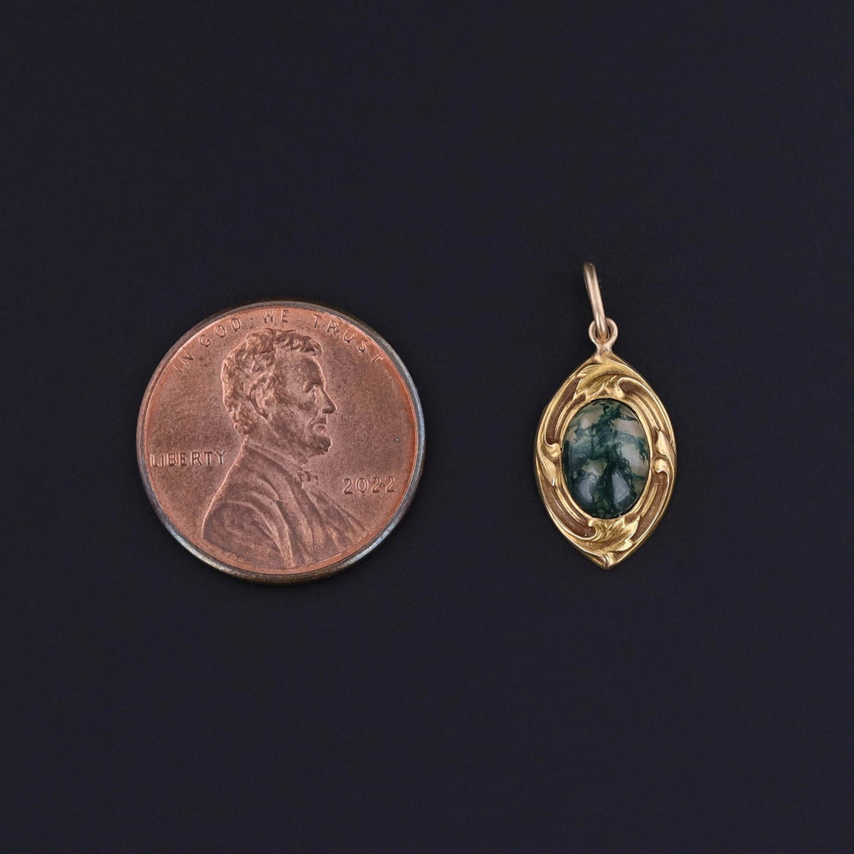 Antique Agate Conversion Charm of 14k Gold - Trademark Antiques