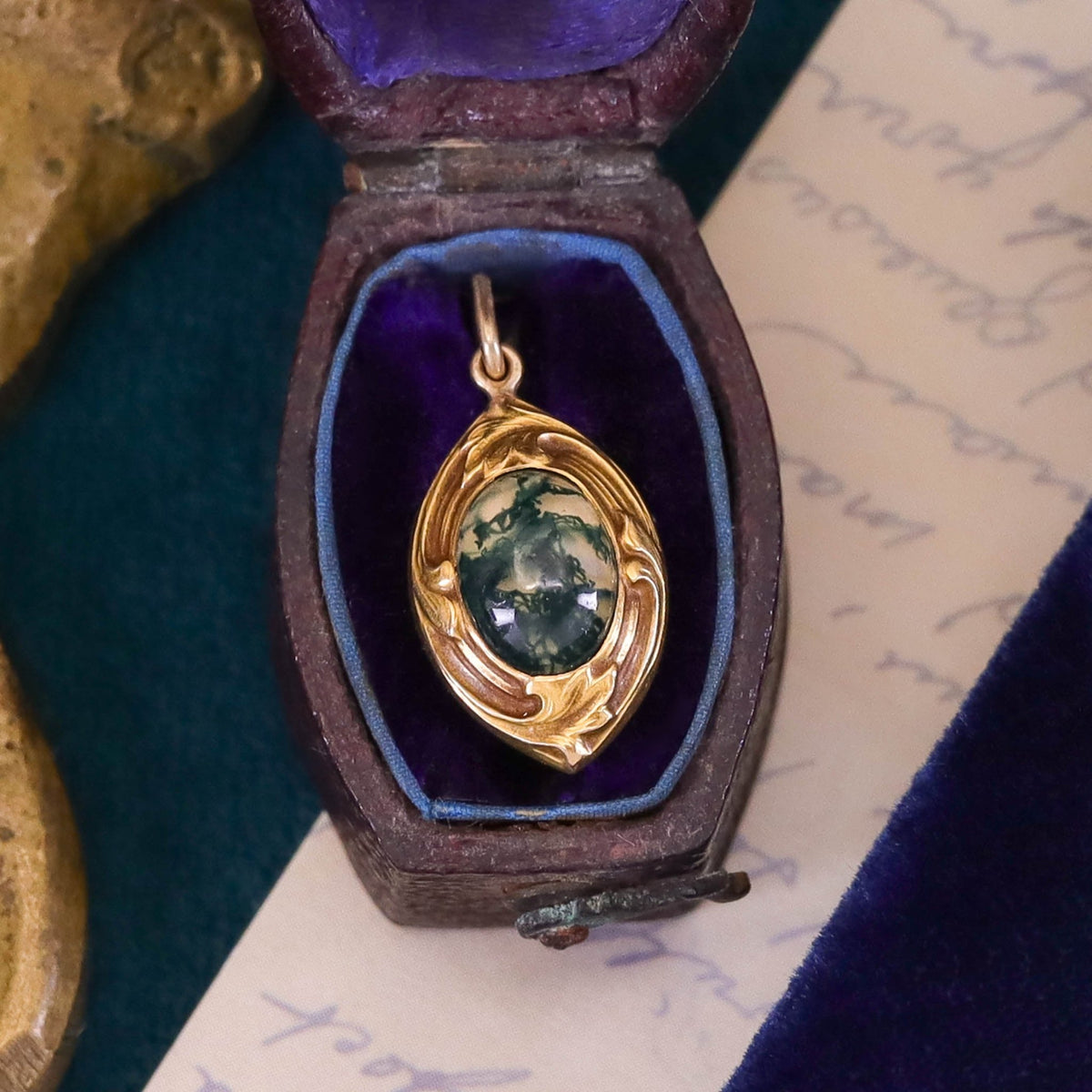 Antique Agate Conversion Charm of 14k Gold - Trademark Antiques