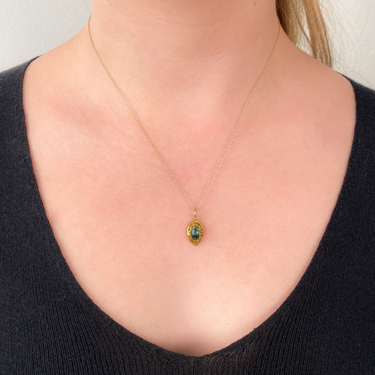 Antique Agate Conversion Charm of 14k Gold - Trademark Antiques