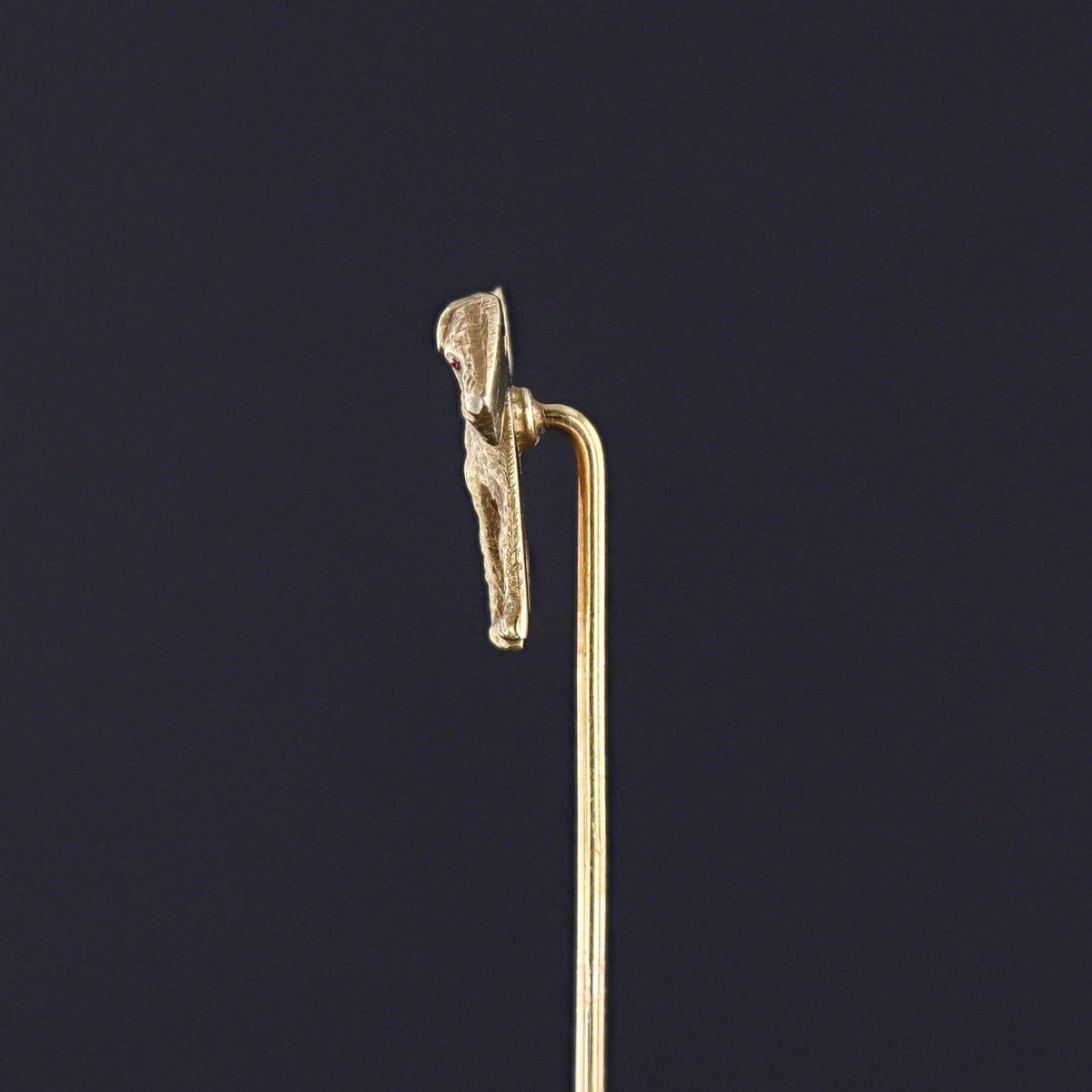 Antique Airedale Terrier Dog Stickpin of 14k Gold - Trademark Antiques