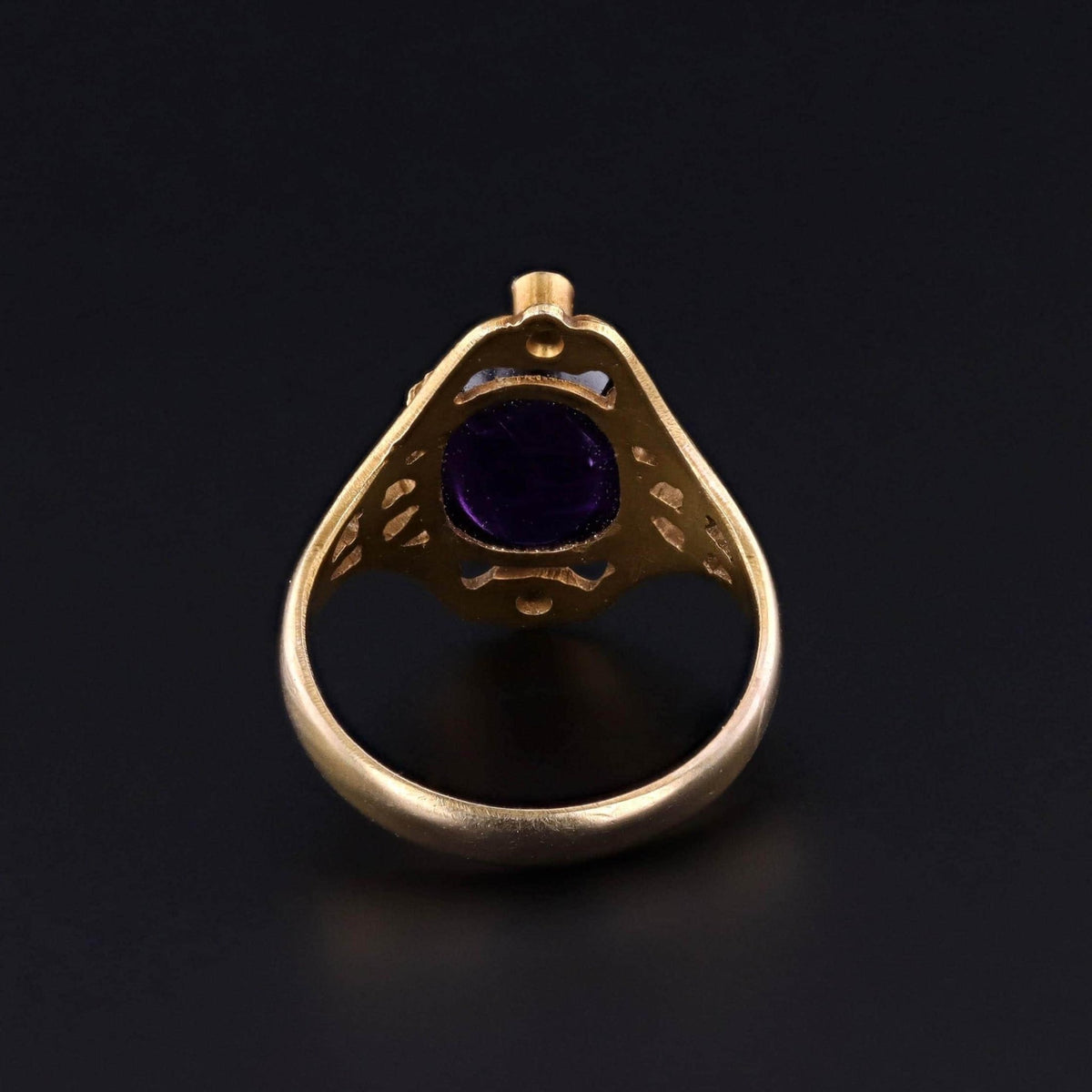 Antique Amethyst and Diamond Ring of 10k Gold - Trademark Antiques