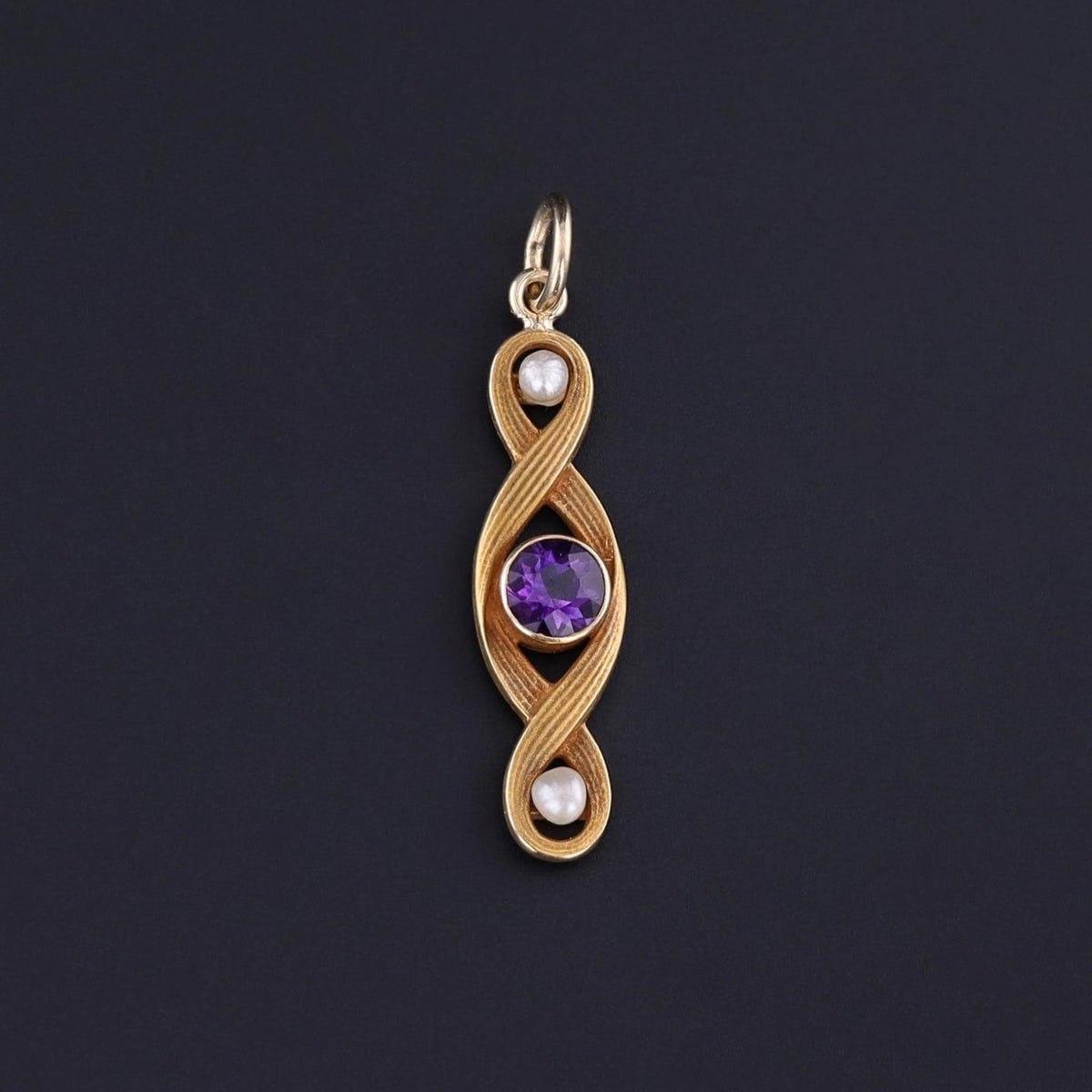Antique Amethyst and Pearl Conversion Pendant of 10k Gold - Trademark Antiques