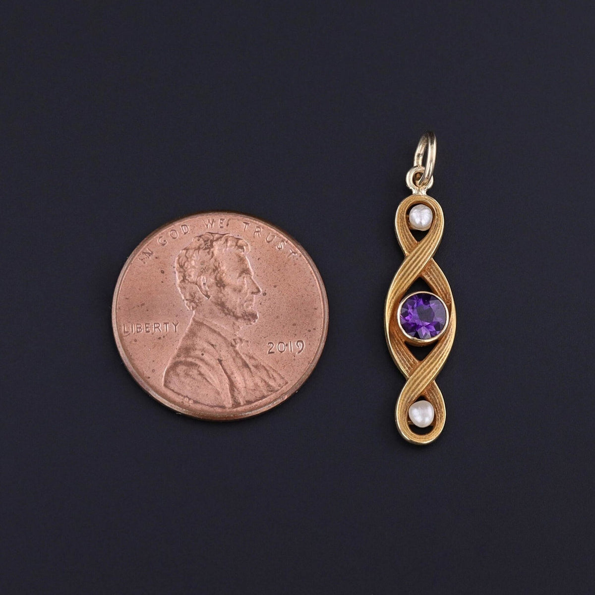 Antique Amethyst and Pearl Conversion Pendant of 10k Gold - Trademark Antiques