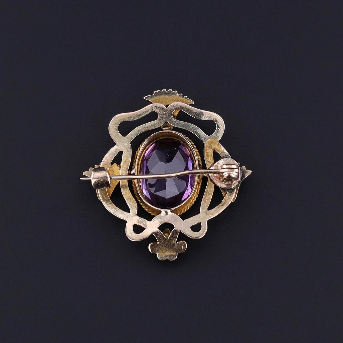 Antique Amethyst Brooch of 10k Gold - Trademark Antiques