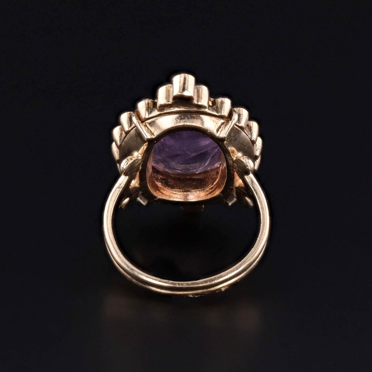 Antique Amethyst Cameo Ring of 14k and 18k Gold - Trademark Antiques
