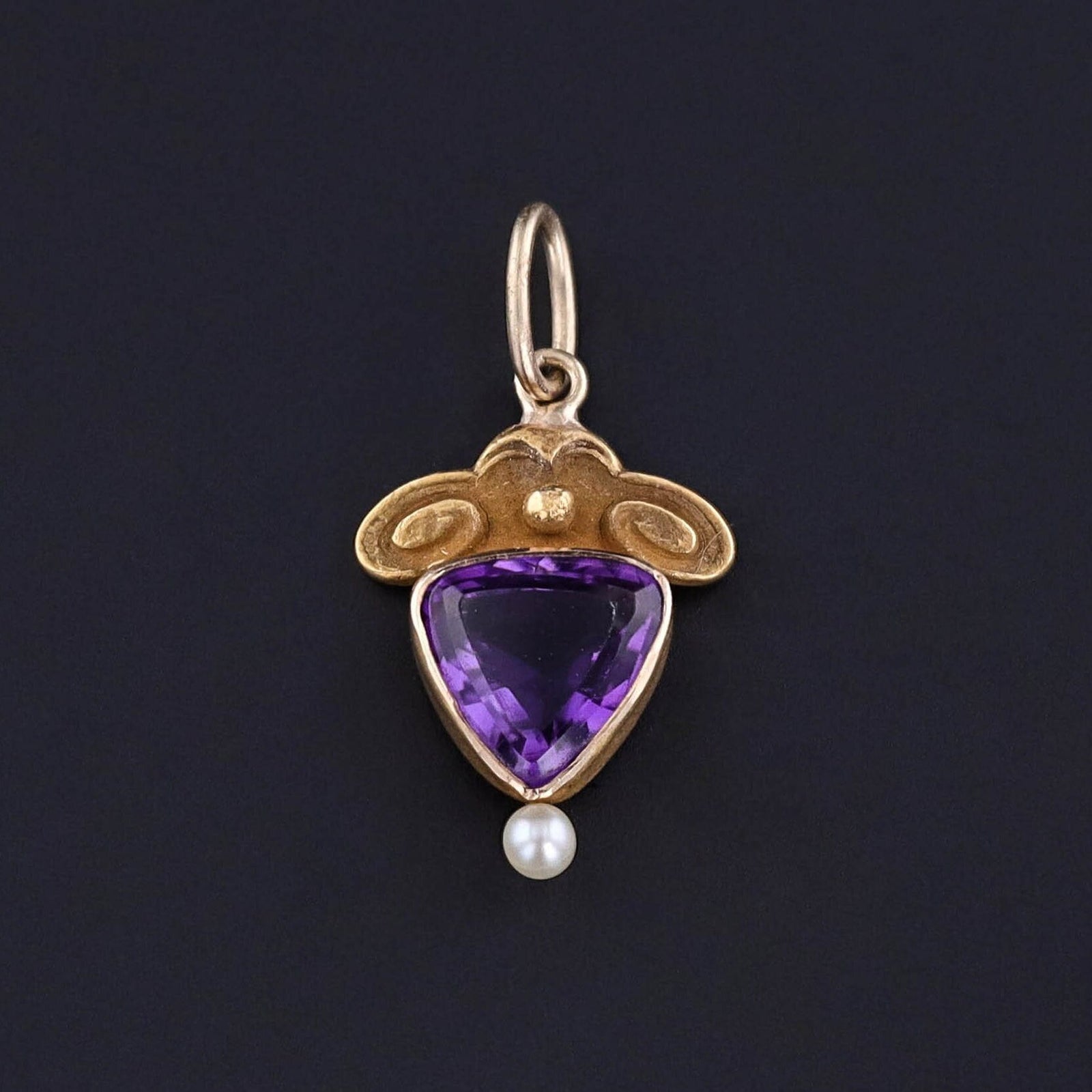 Antique Amethyst Charm of 10k Gold - Trademark Antiques