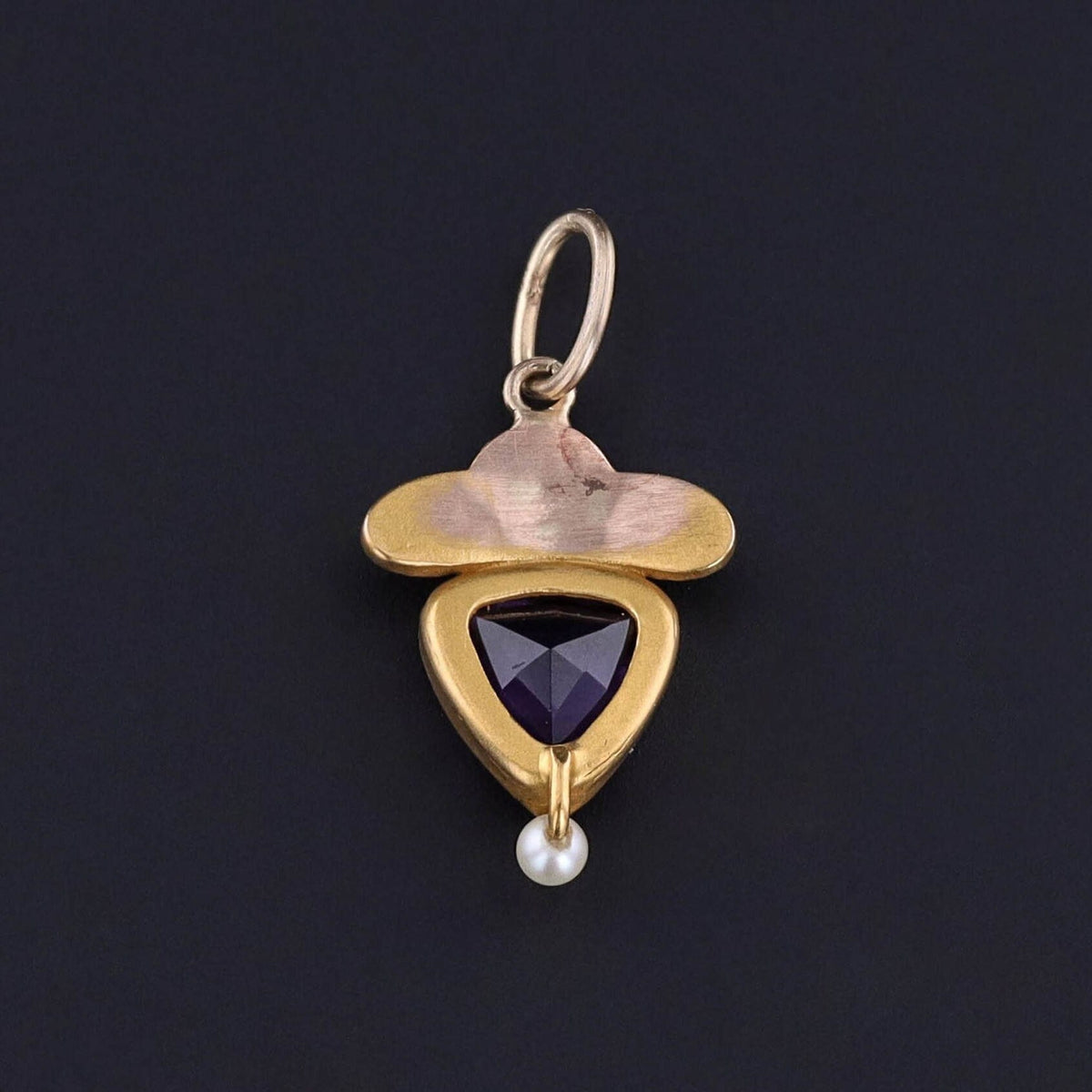 Antique Amethyst Charm of 10k Gold - Trademark Antiques