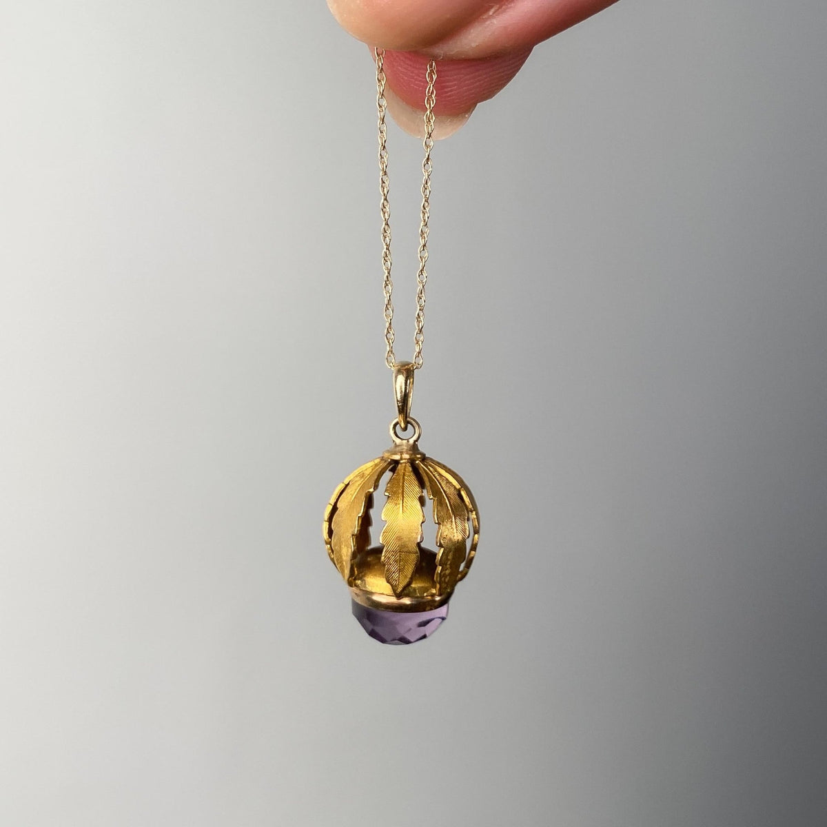 Antique Amethyst Charm of 14k Gold - Trademark Antiques